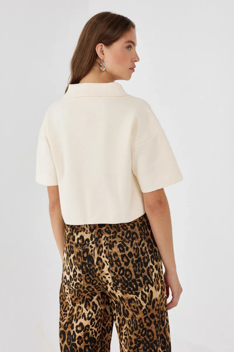 Knitted Zipper Collar Top 4