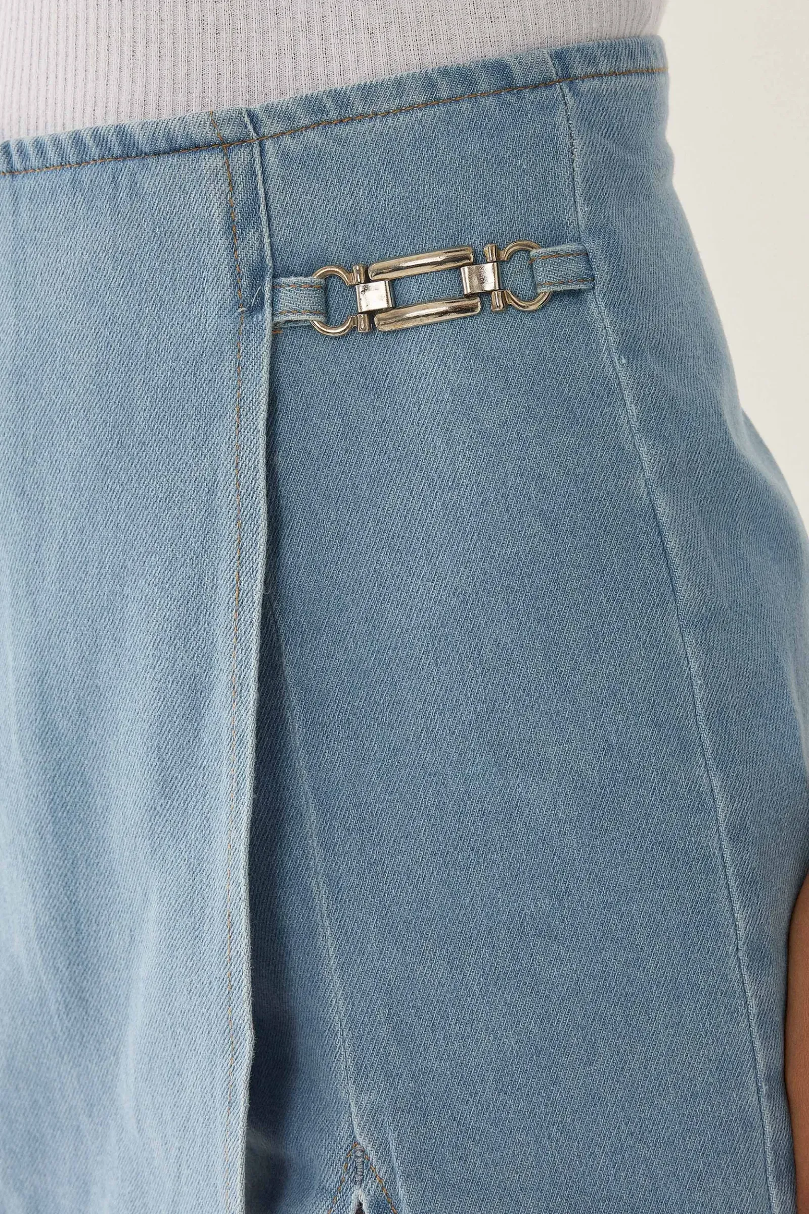 High Waist Denim Skorts 8