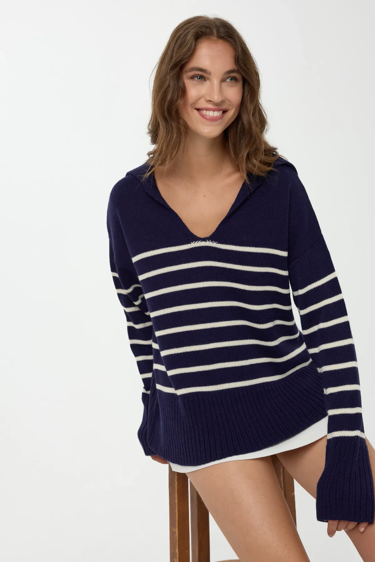 Striped V-Neck Sweater 3