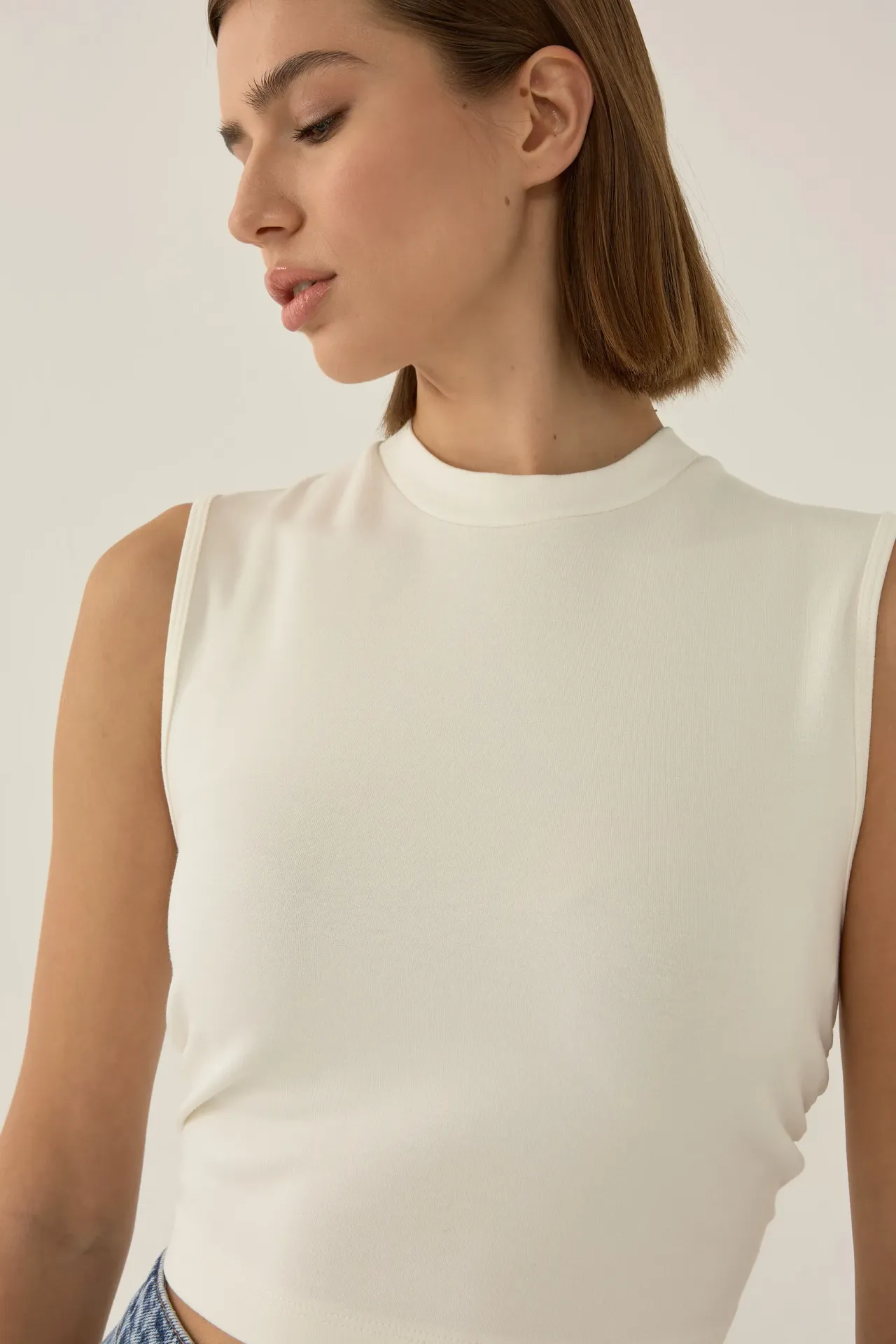 Solid Ruched-Detail Blouse