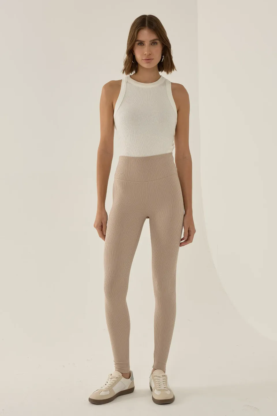 Cream Thick Leggings 