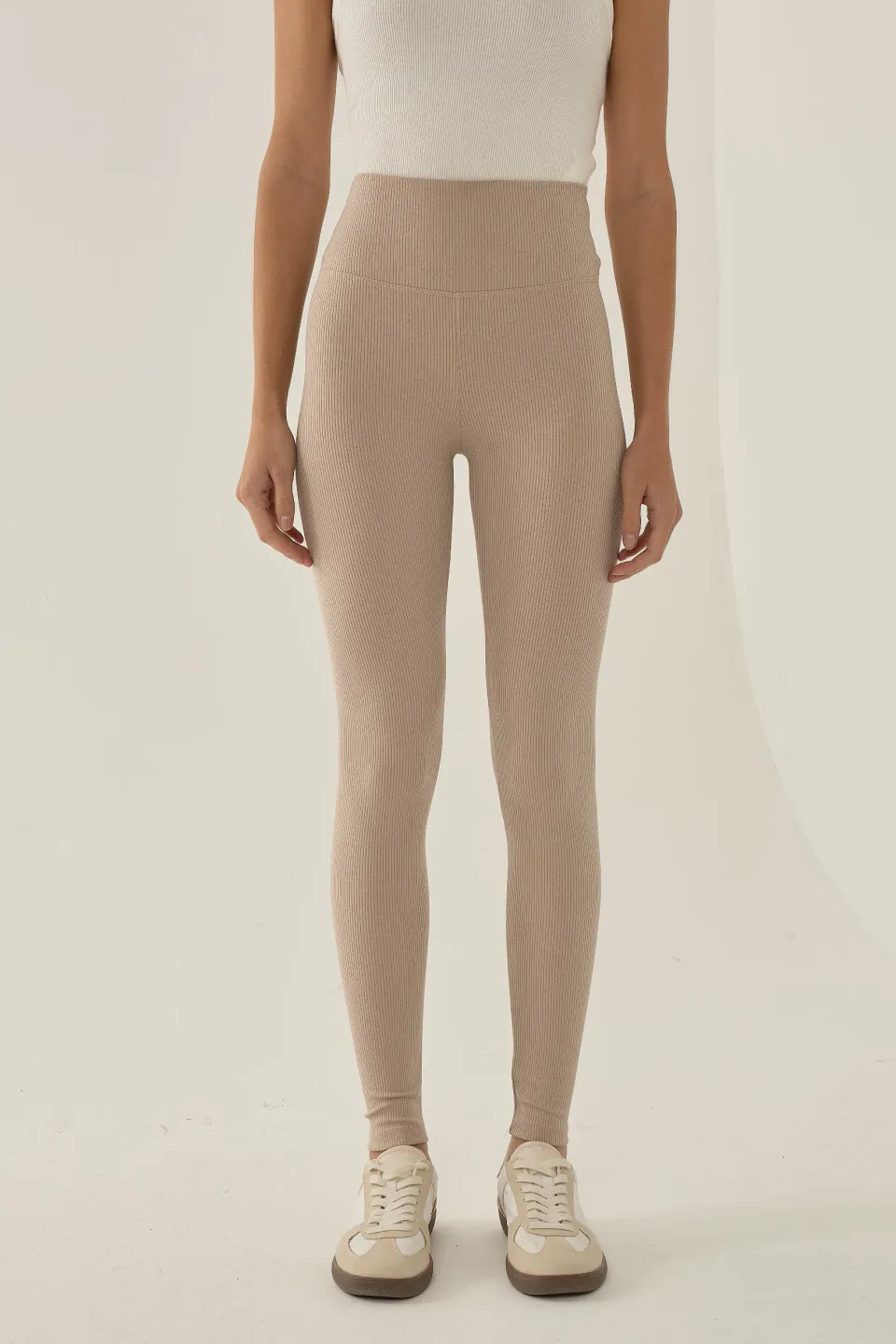 Cream Thick Leggings 