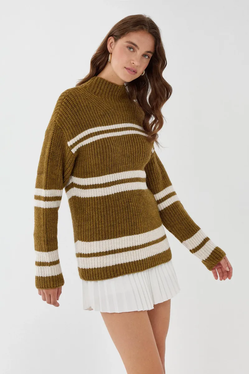 Turtleneck Striped Sweater 3