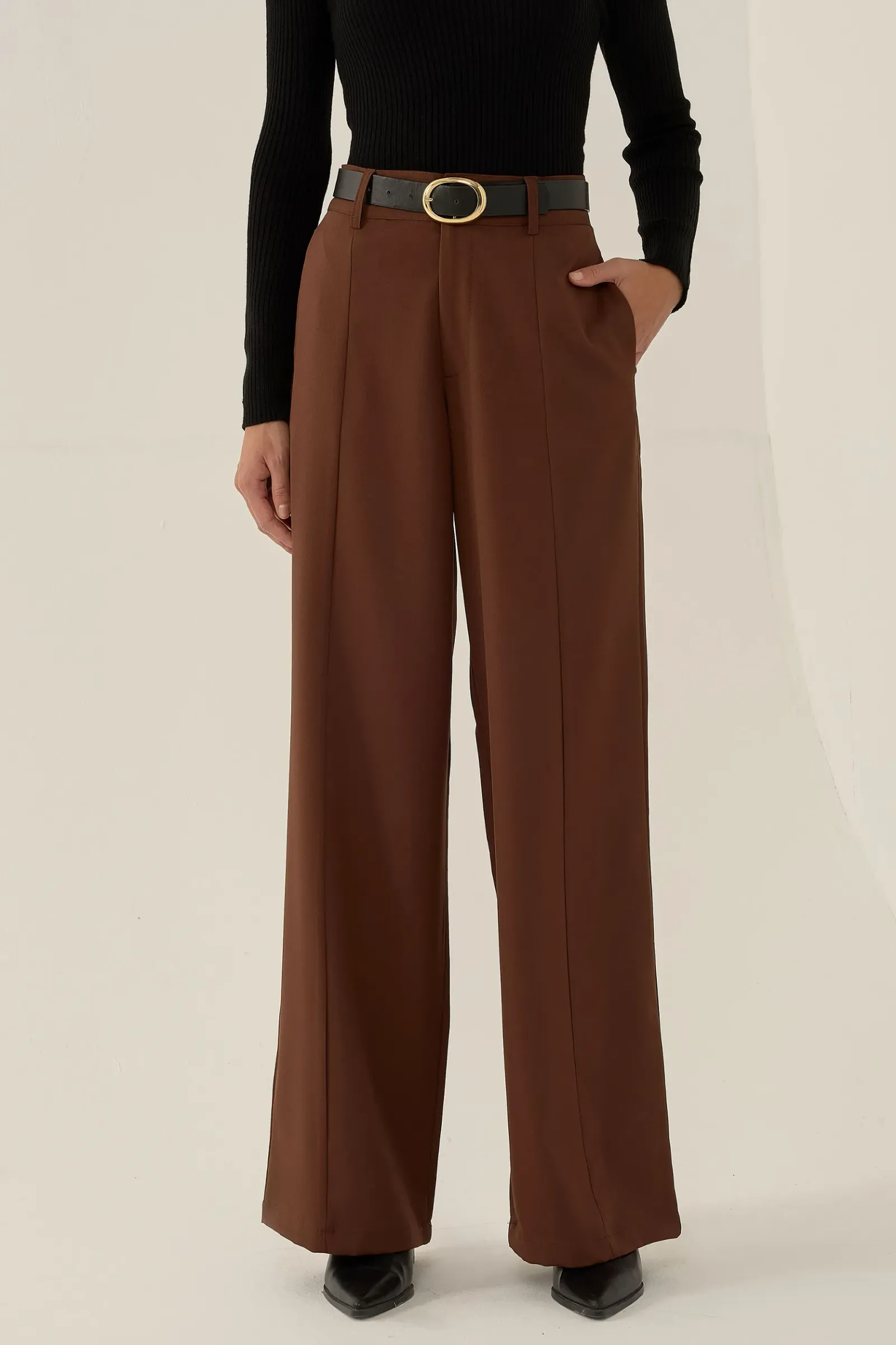 High Waist Pleated Wide Leg Trousers 2