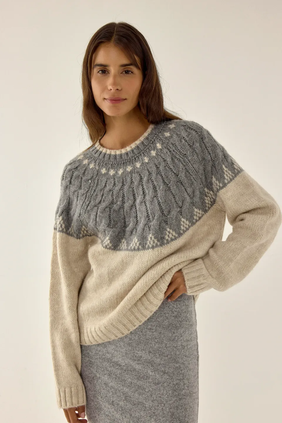 Hair Braid Knit Sweater