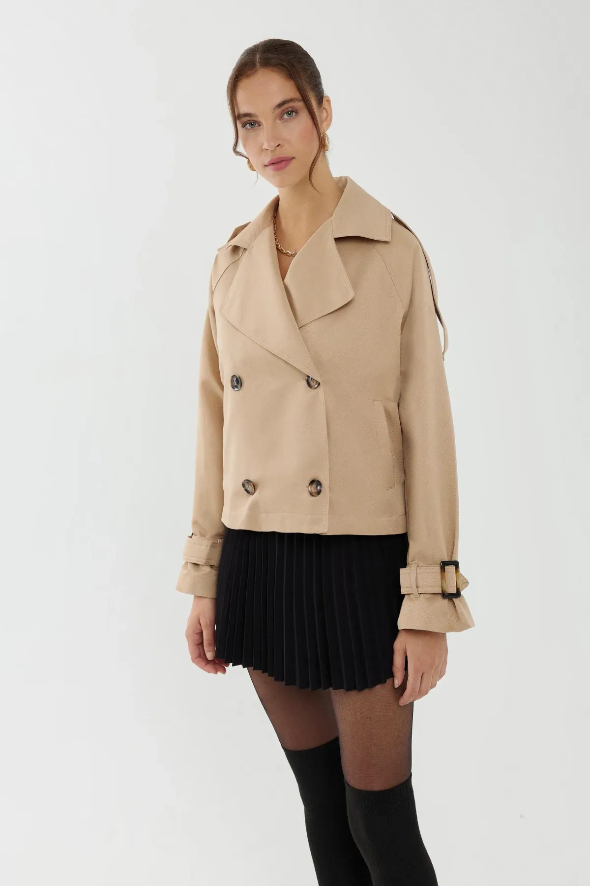 Oversized Crop Trench Coat 3