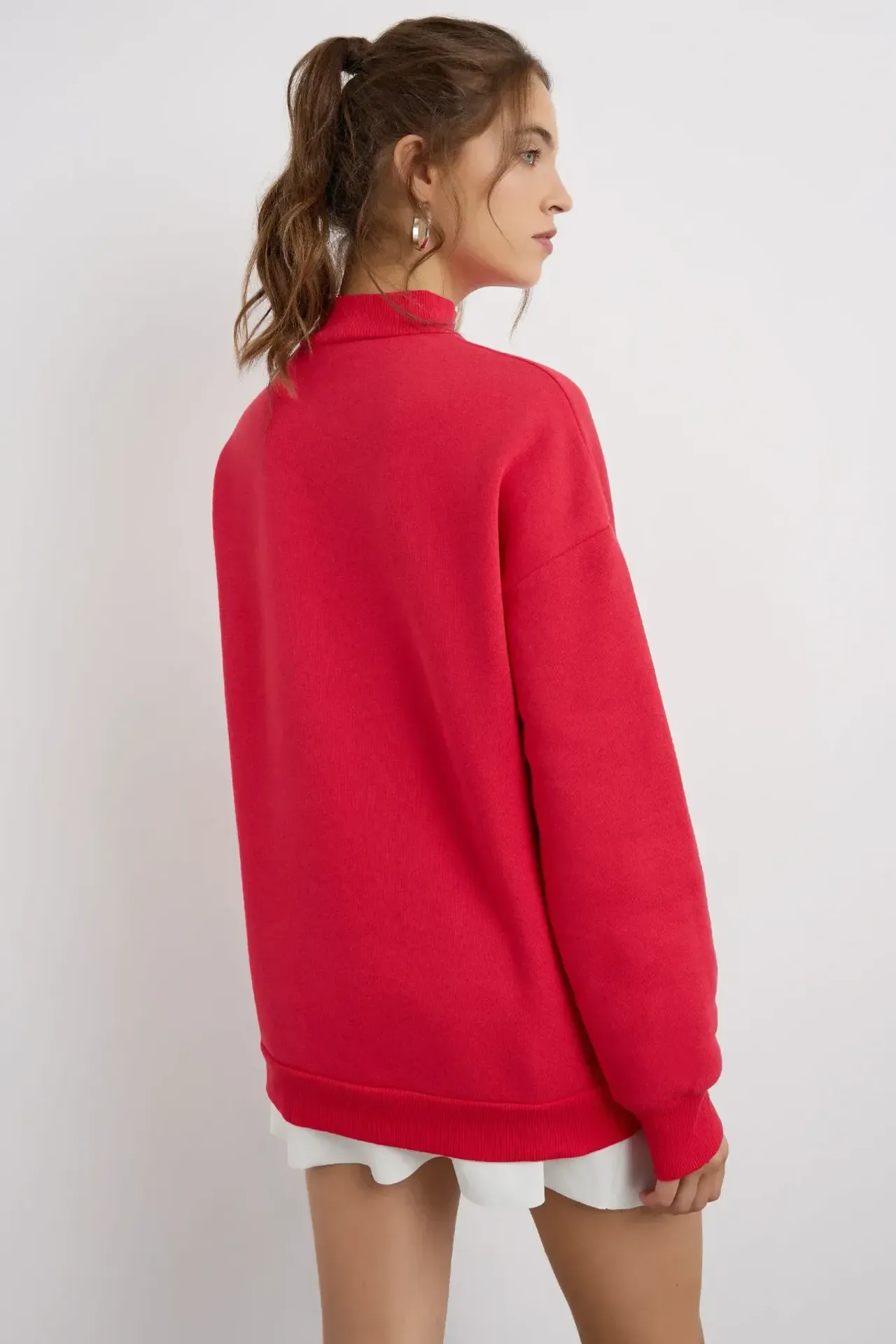 Oversized High-Neck Sweatshirt