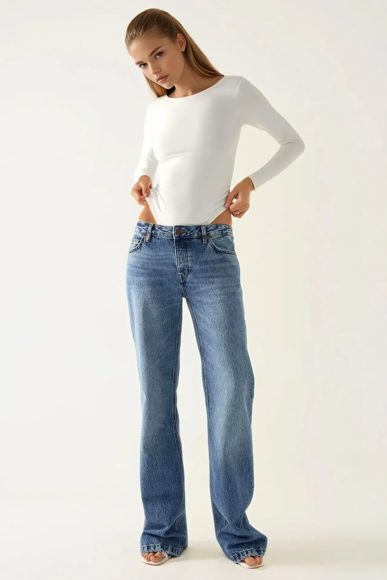 Slim Fit Crew Neck Knitted Bodysuit
