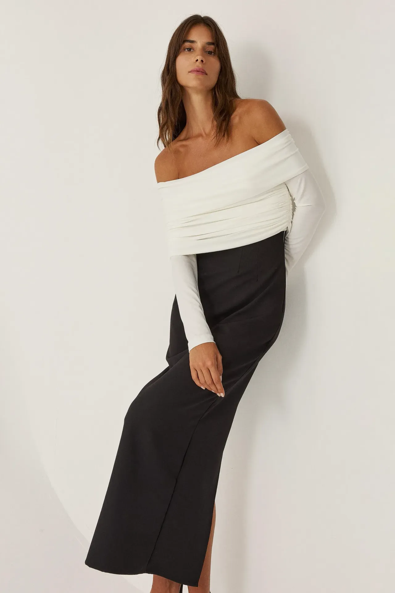 Off-Shouılder Bodycon Maxi Dress