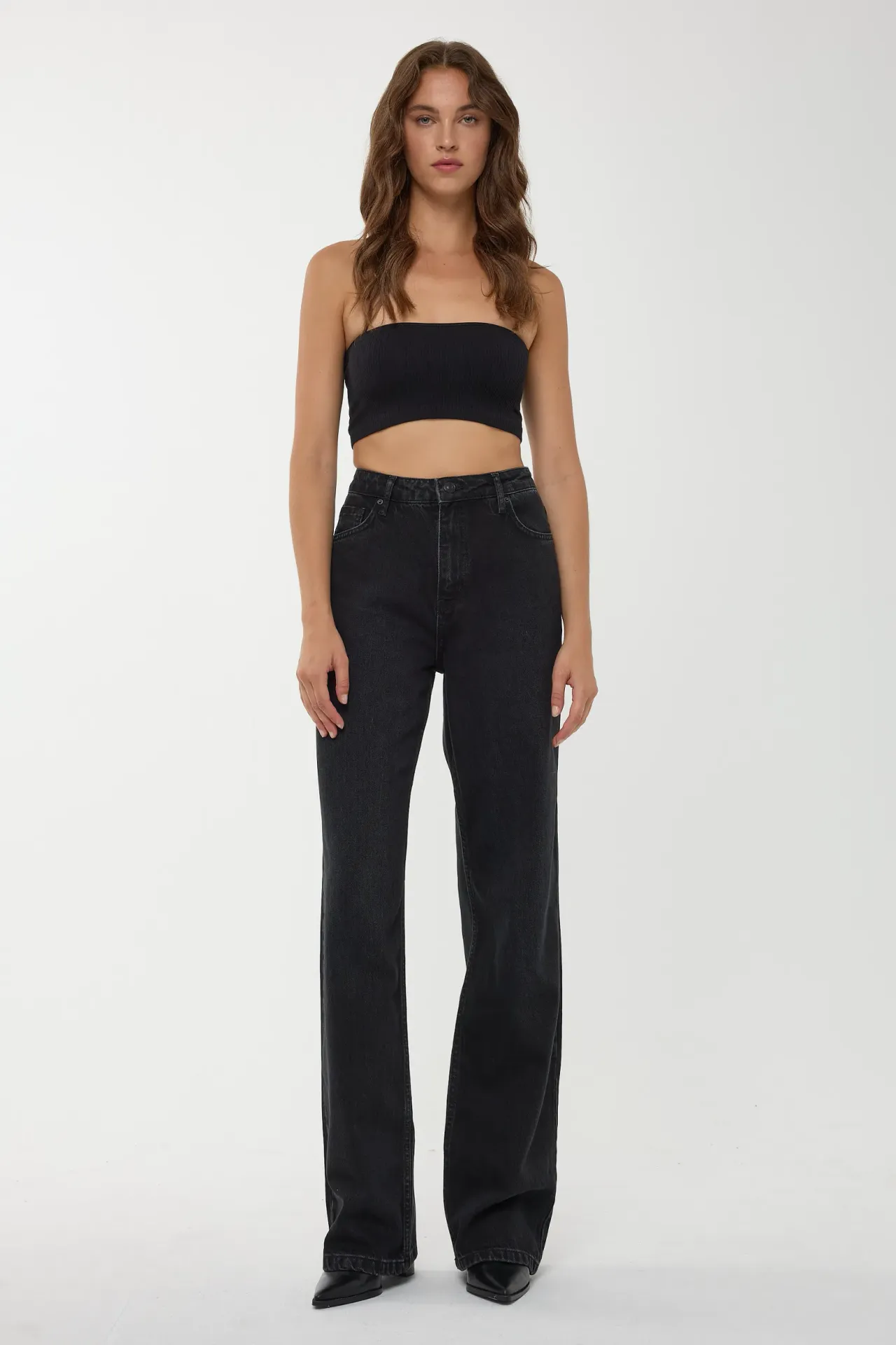 High Waist Straight Leg Jeans