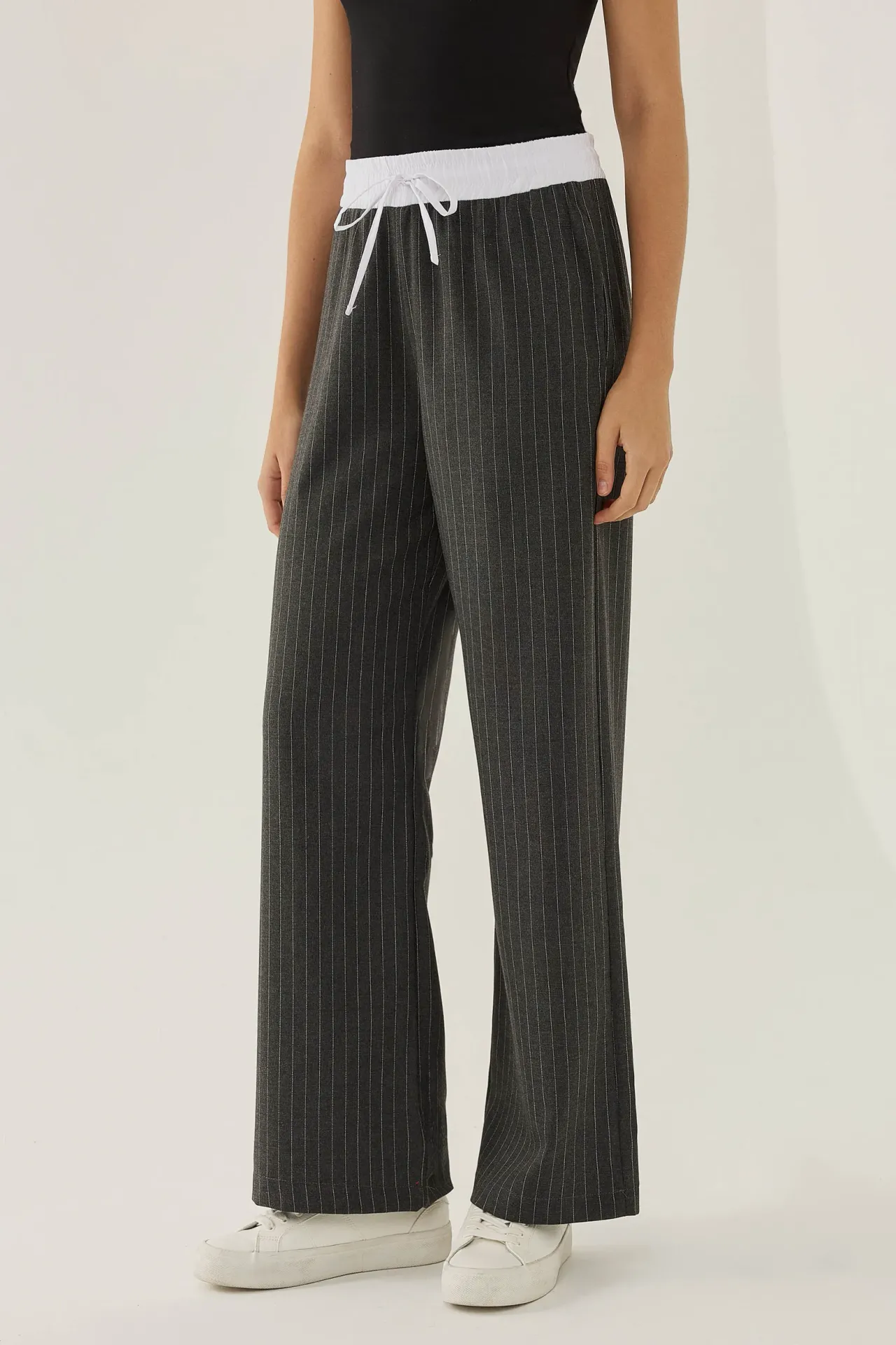 Elastic Waist Striped Pants