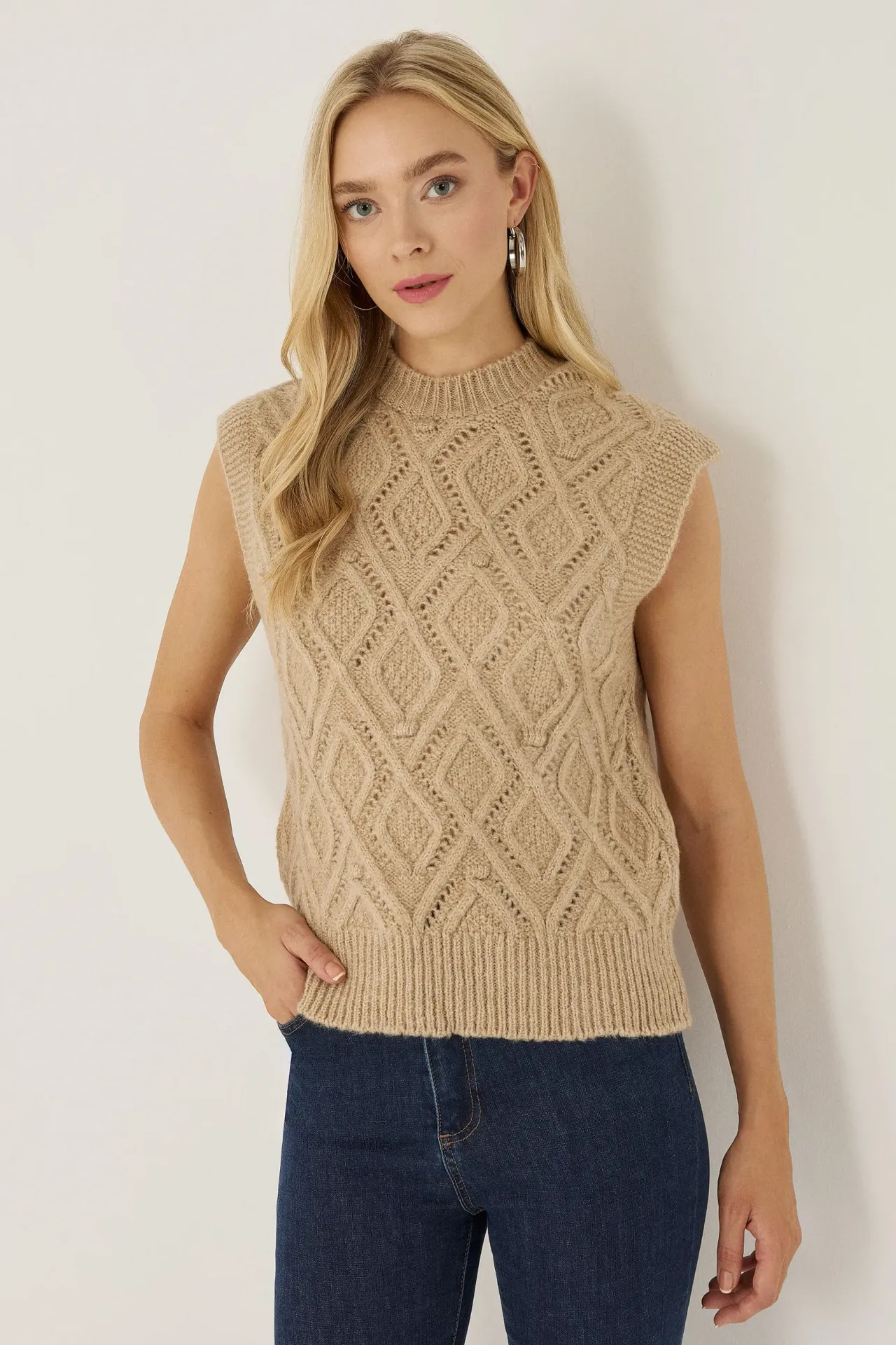 Fitted Knit Sweater Vest