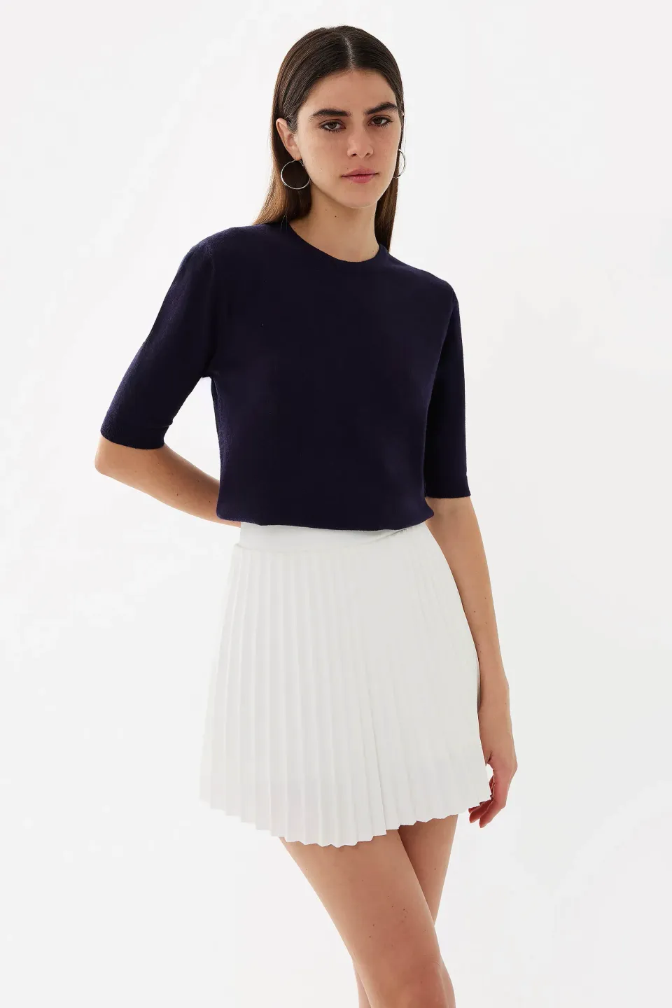 Short Sleeve Basic Knitted Sweater