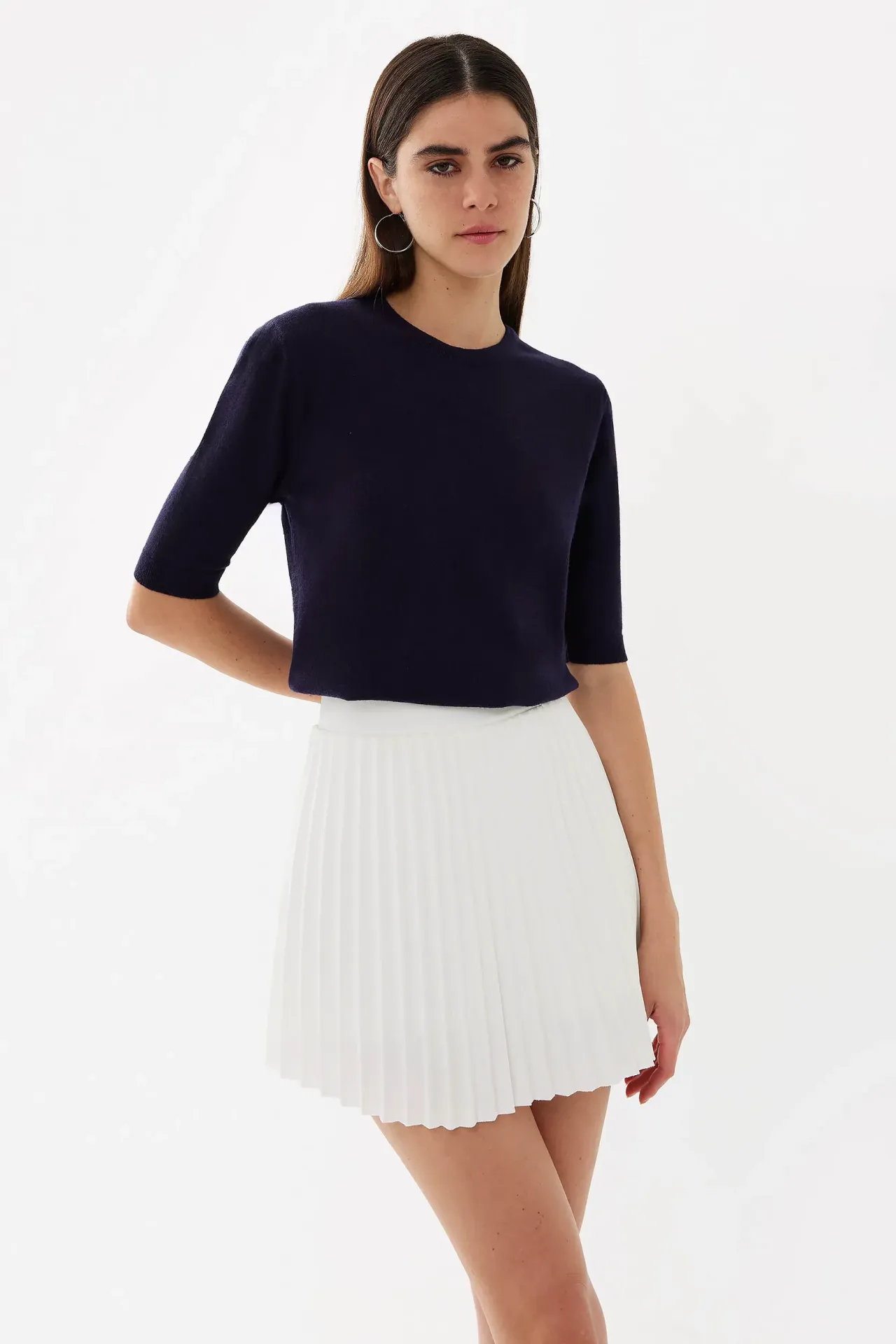 Short Sleeve Basic Knitted Sweater
