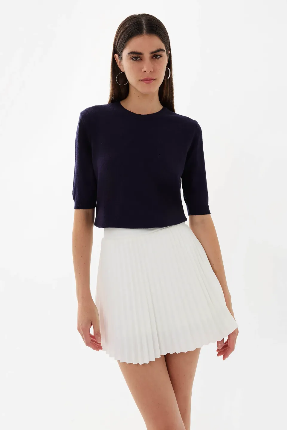 Short Sleeve Basic Knitted Sweater