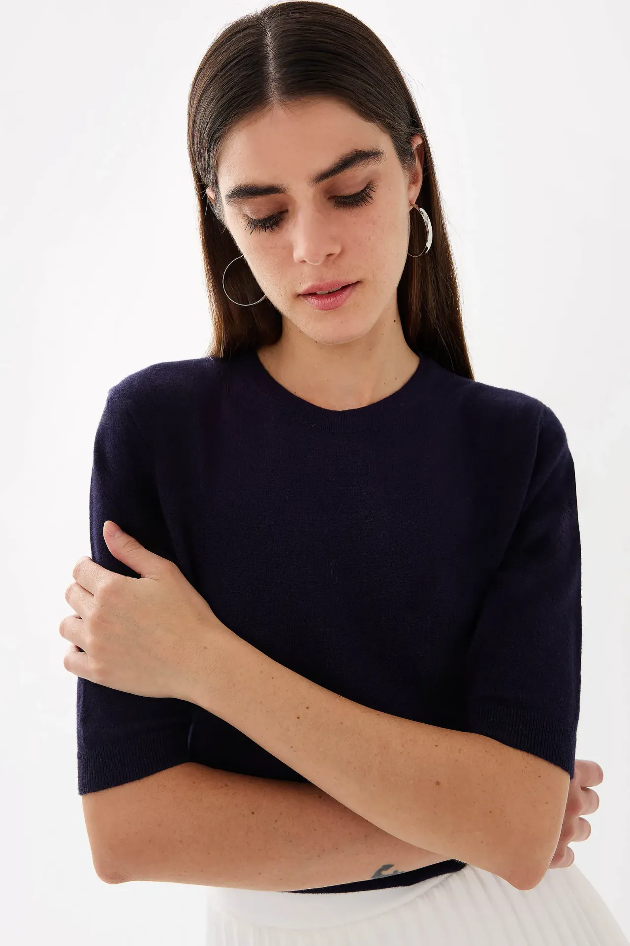 Short Sleeve Basic Knitted Sweater