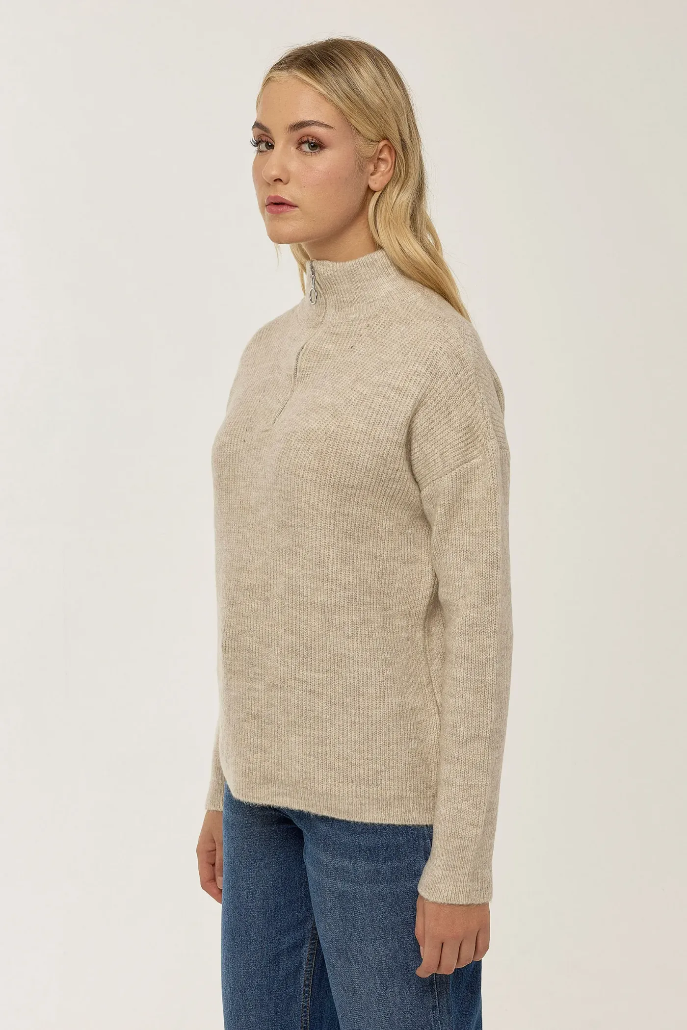 Oversized Zipper Collar Sweater 3