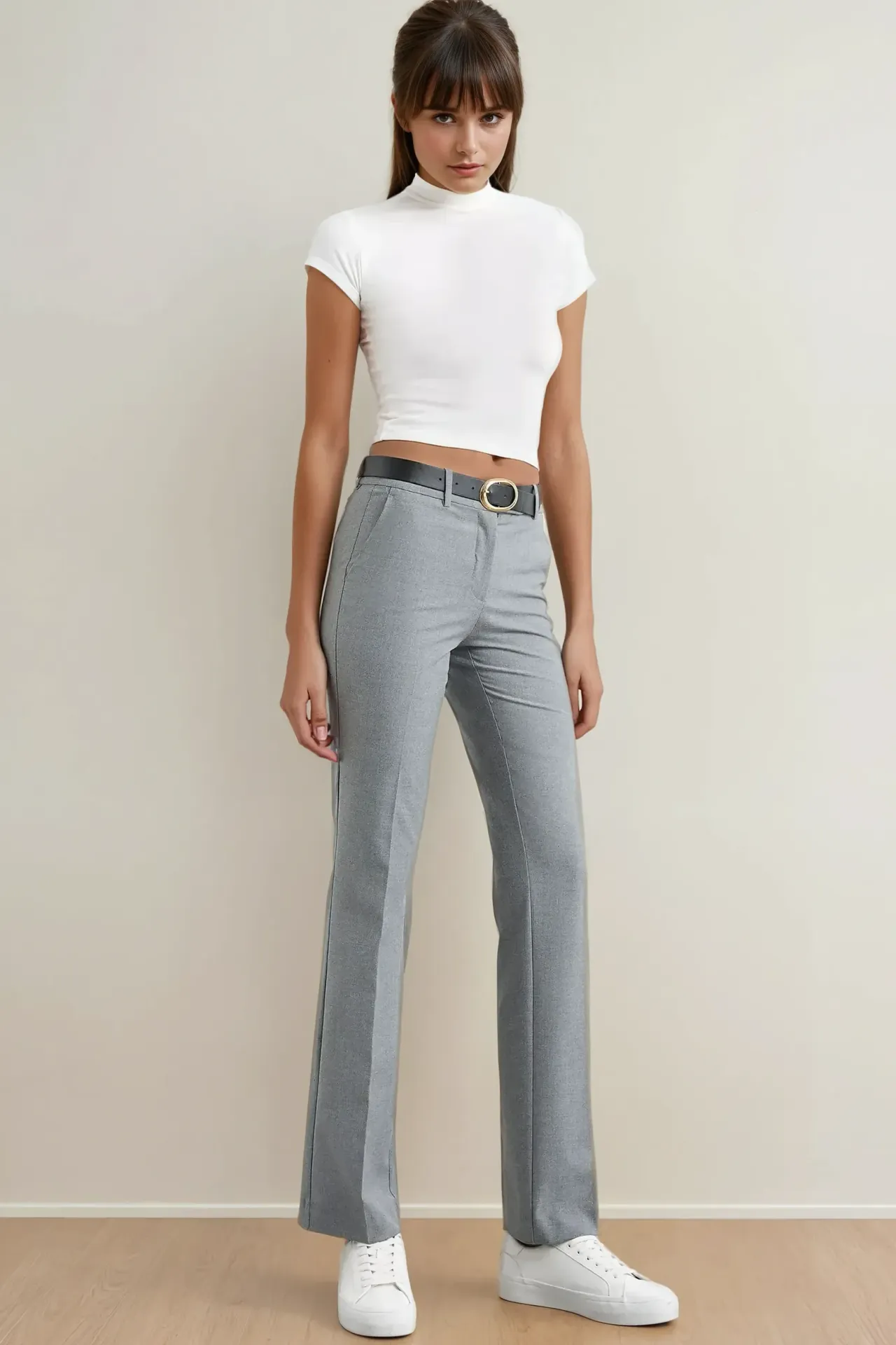 High Waist Straight-Leg Trousers