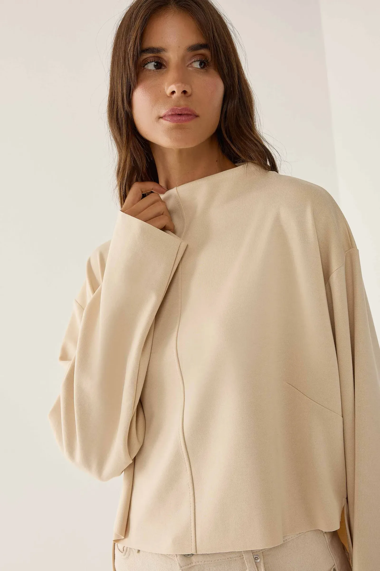 Comfort Fit Stitch Detailed Blouse 1