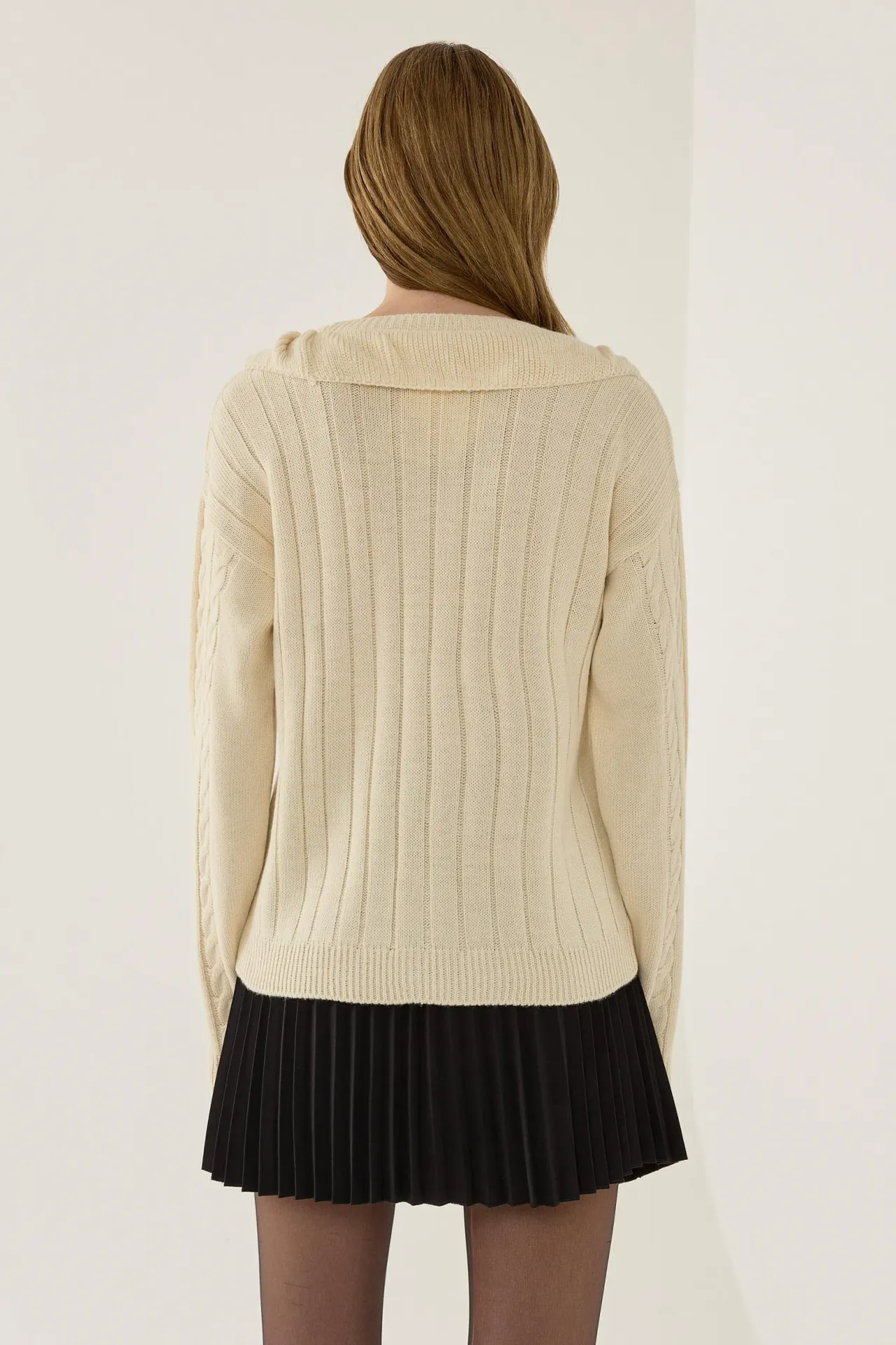 Textured V-Neck Knit Cardigan