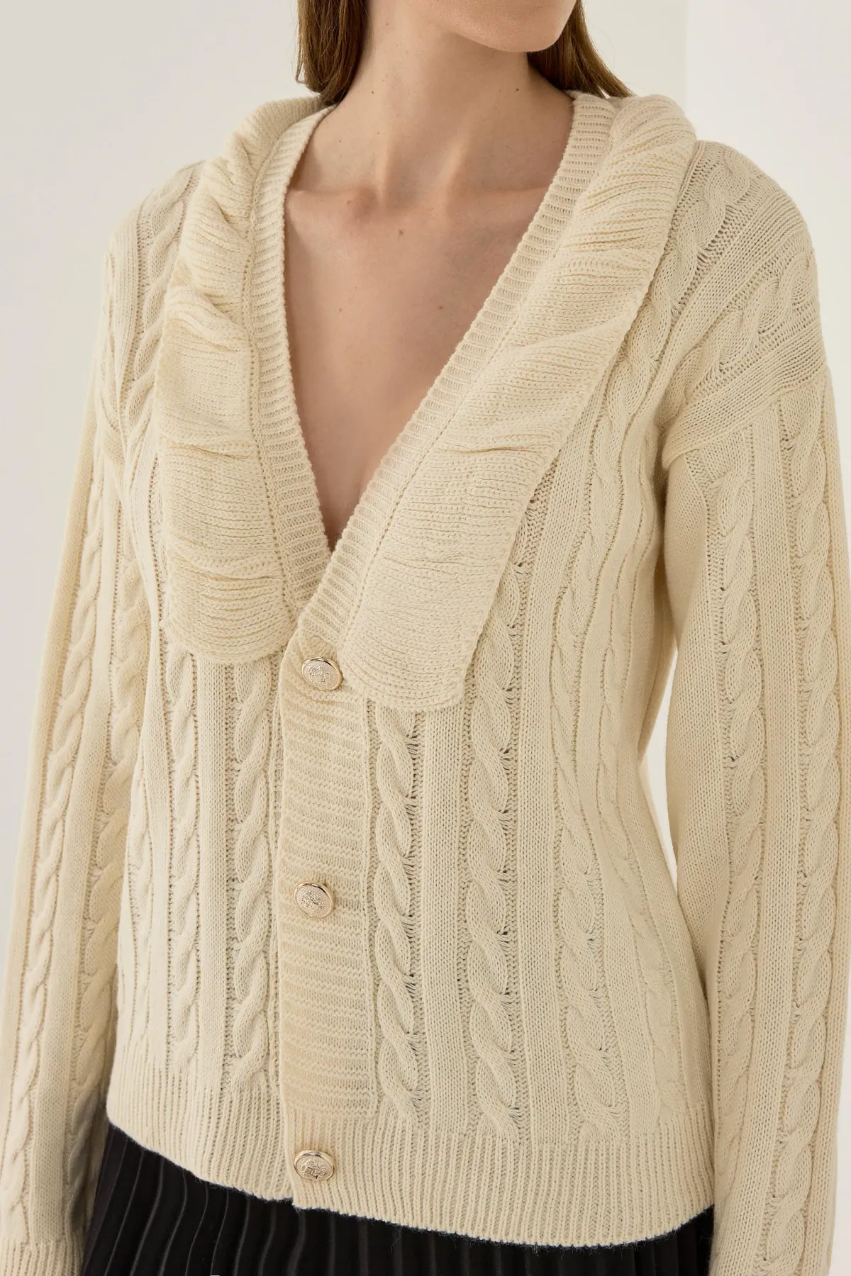 Textured V-Neck Knit Cardigan 5