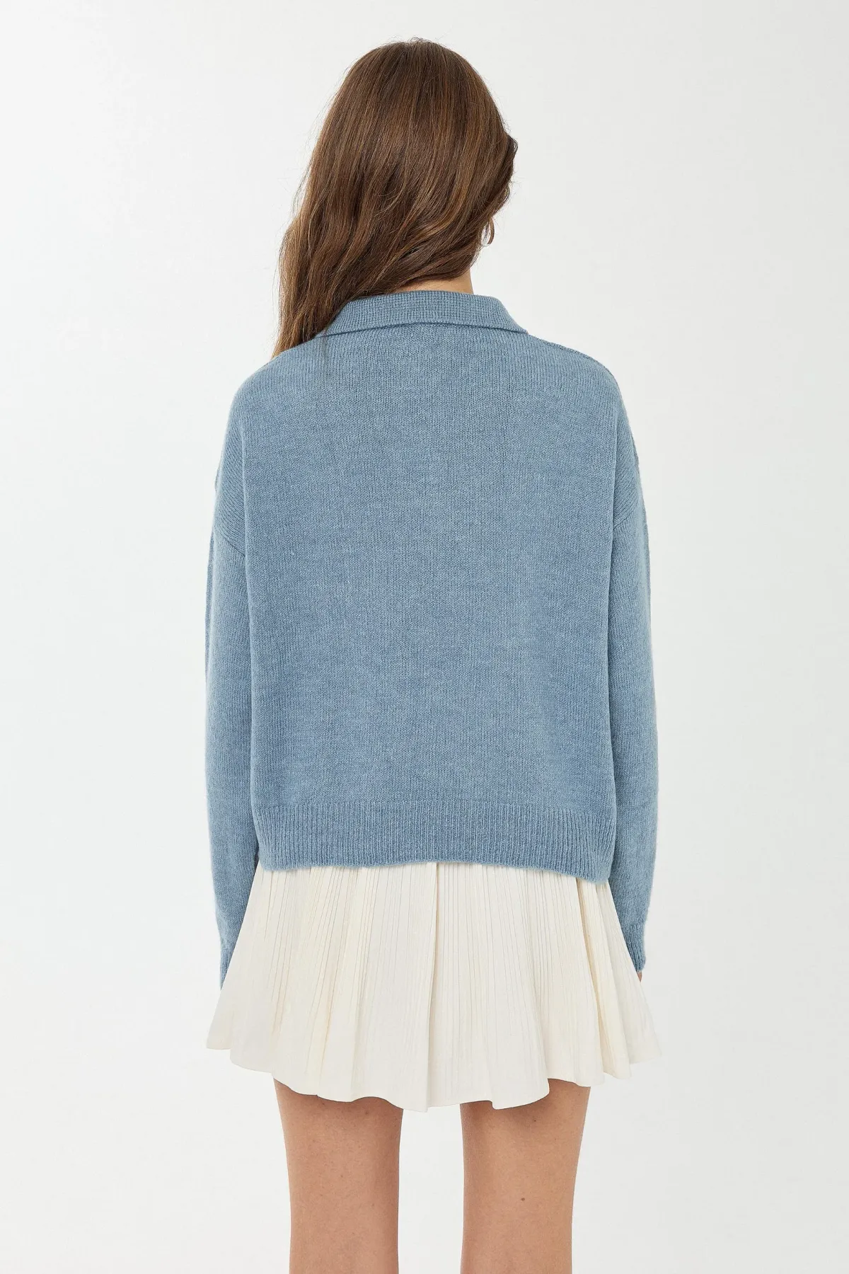 Button Collar Knit Sweater 4