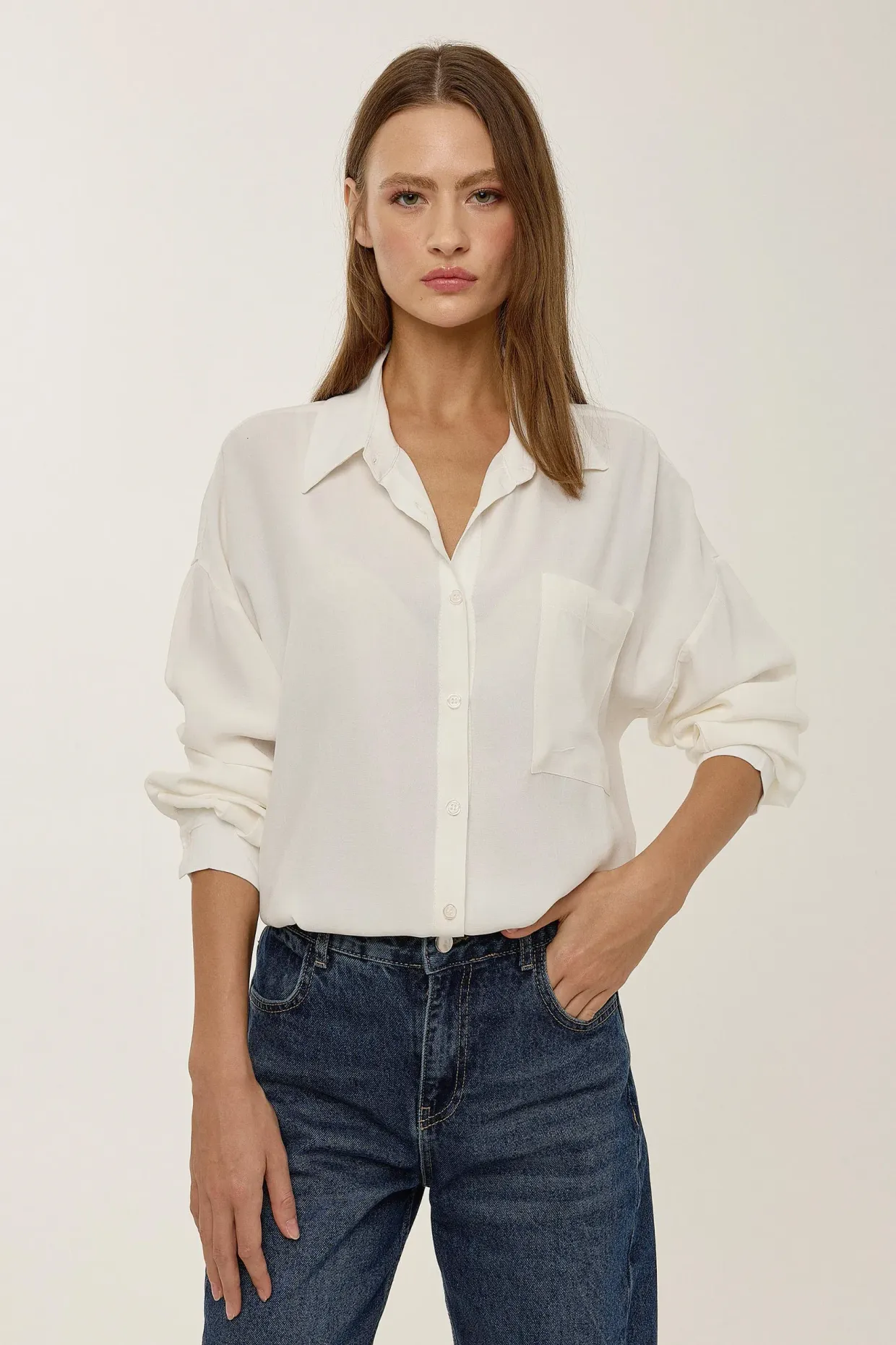Loose Fitted White Shirt  1