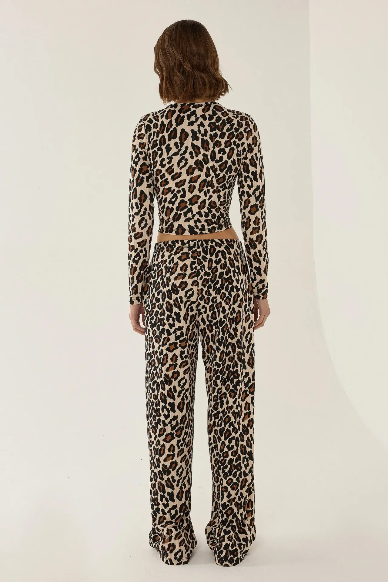 Leopard Print Straight Leg Pants