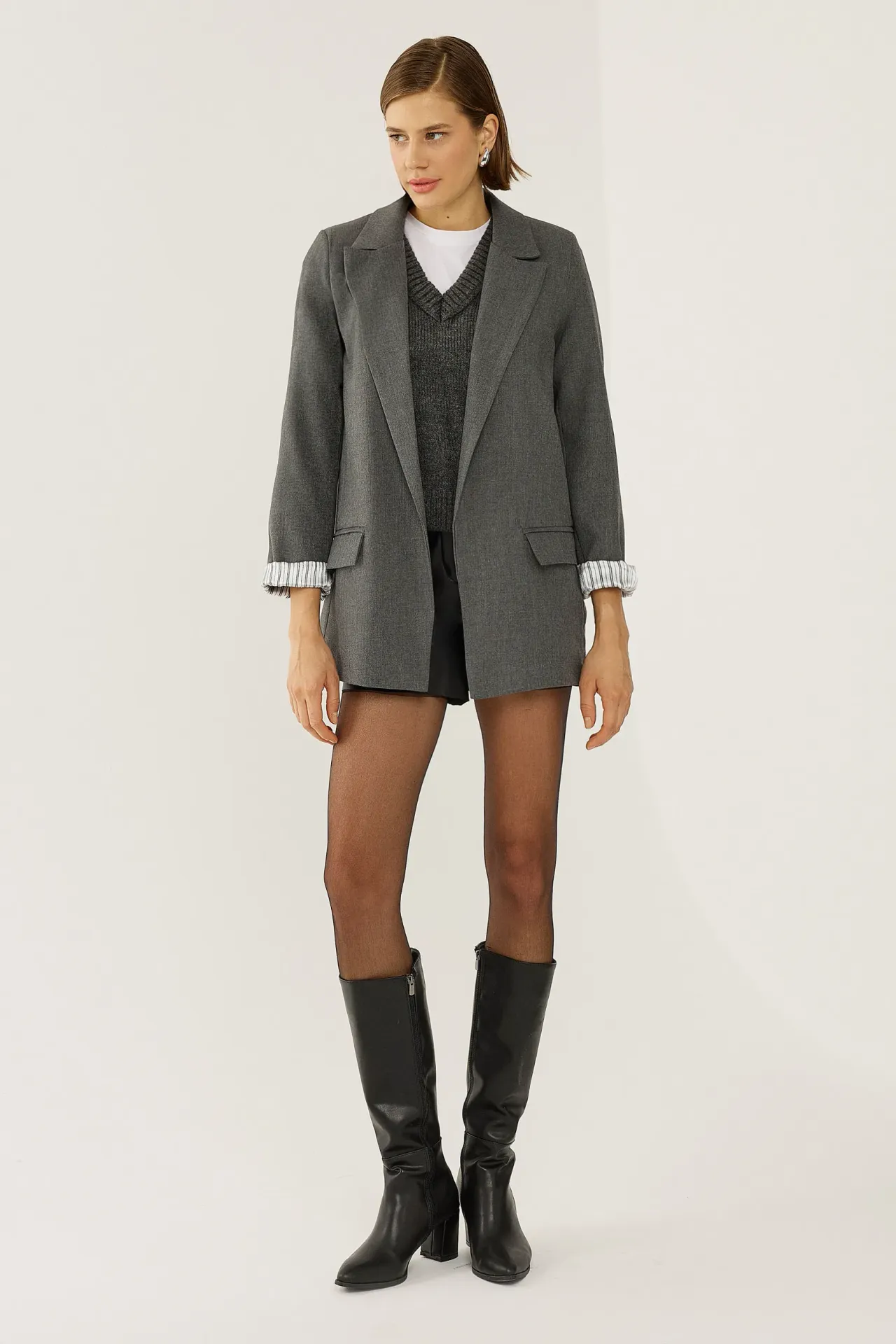 Oversized Blazer with Lining Detail 