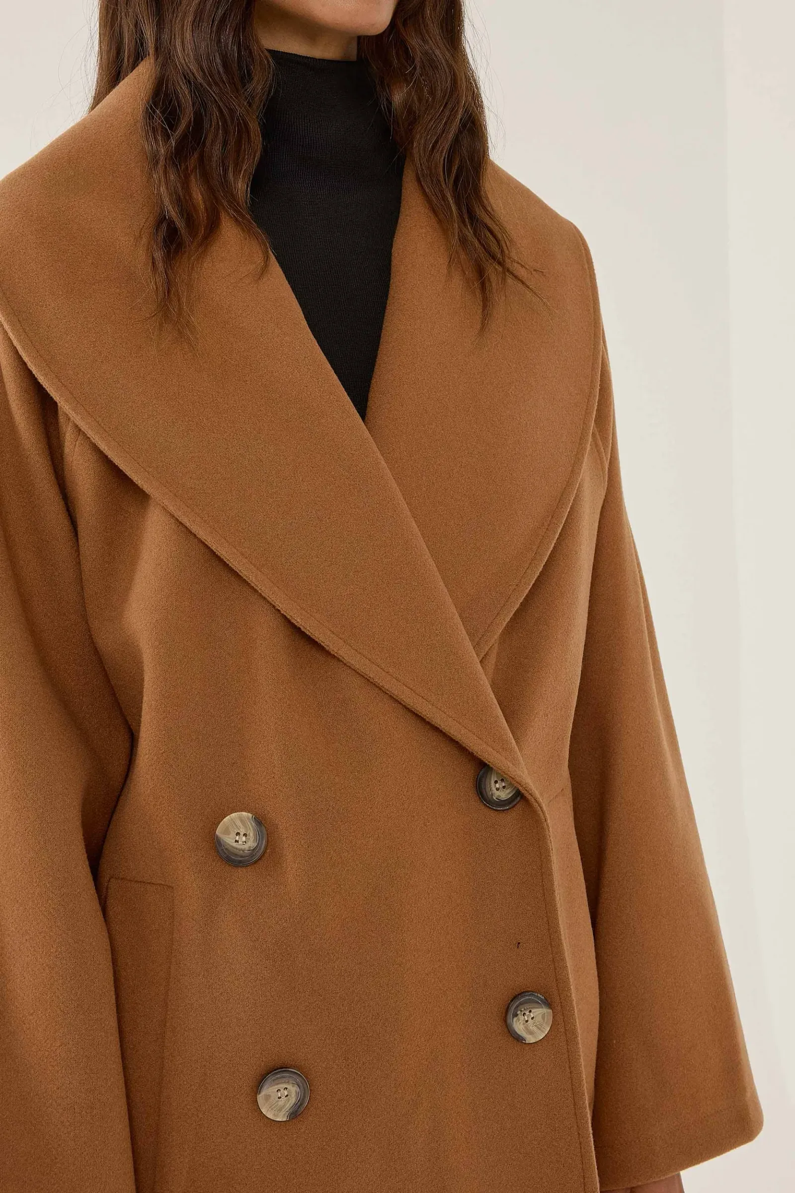 Oversized Turndown Collar Button Coat 5