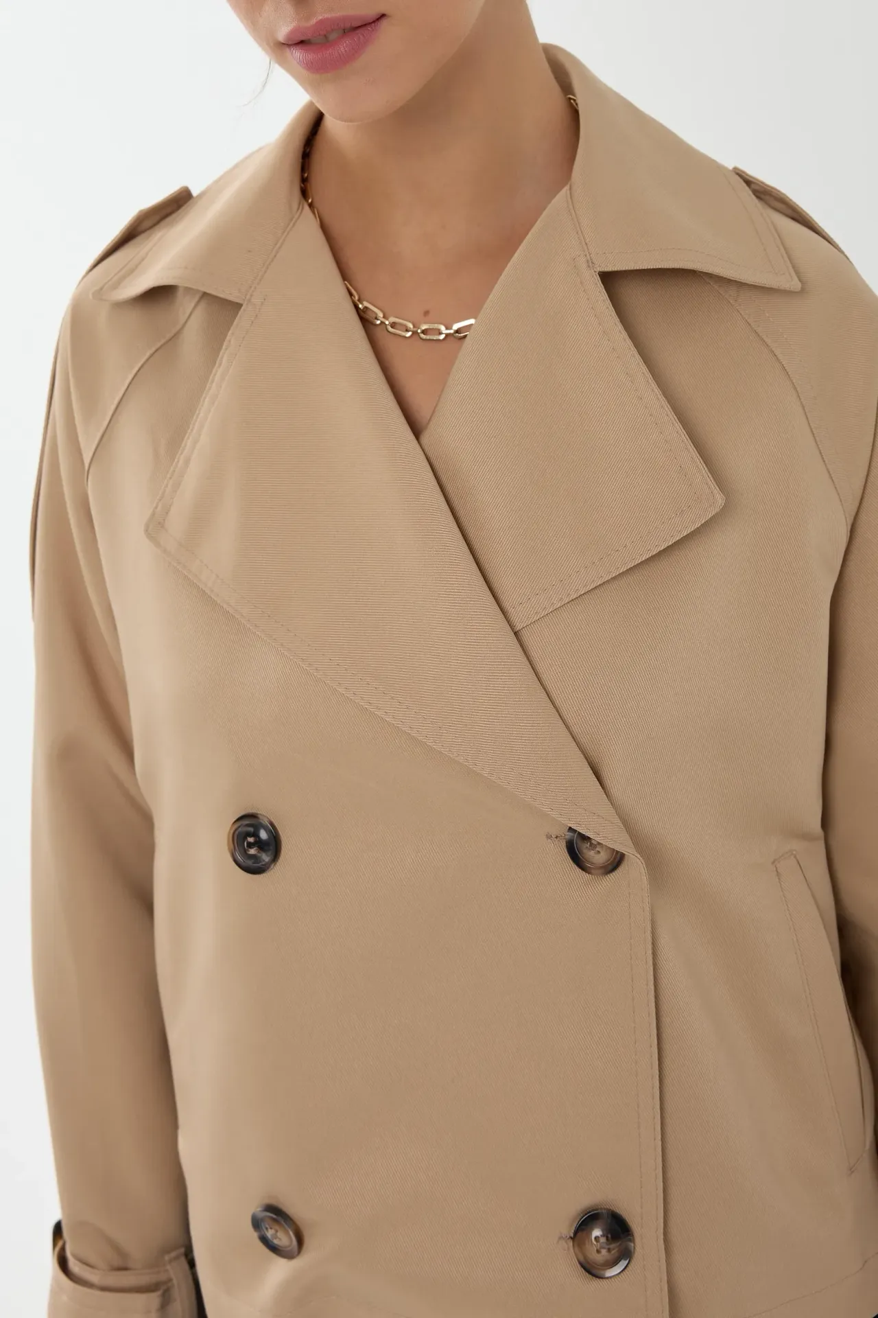 Oversized Crop Trench Coat