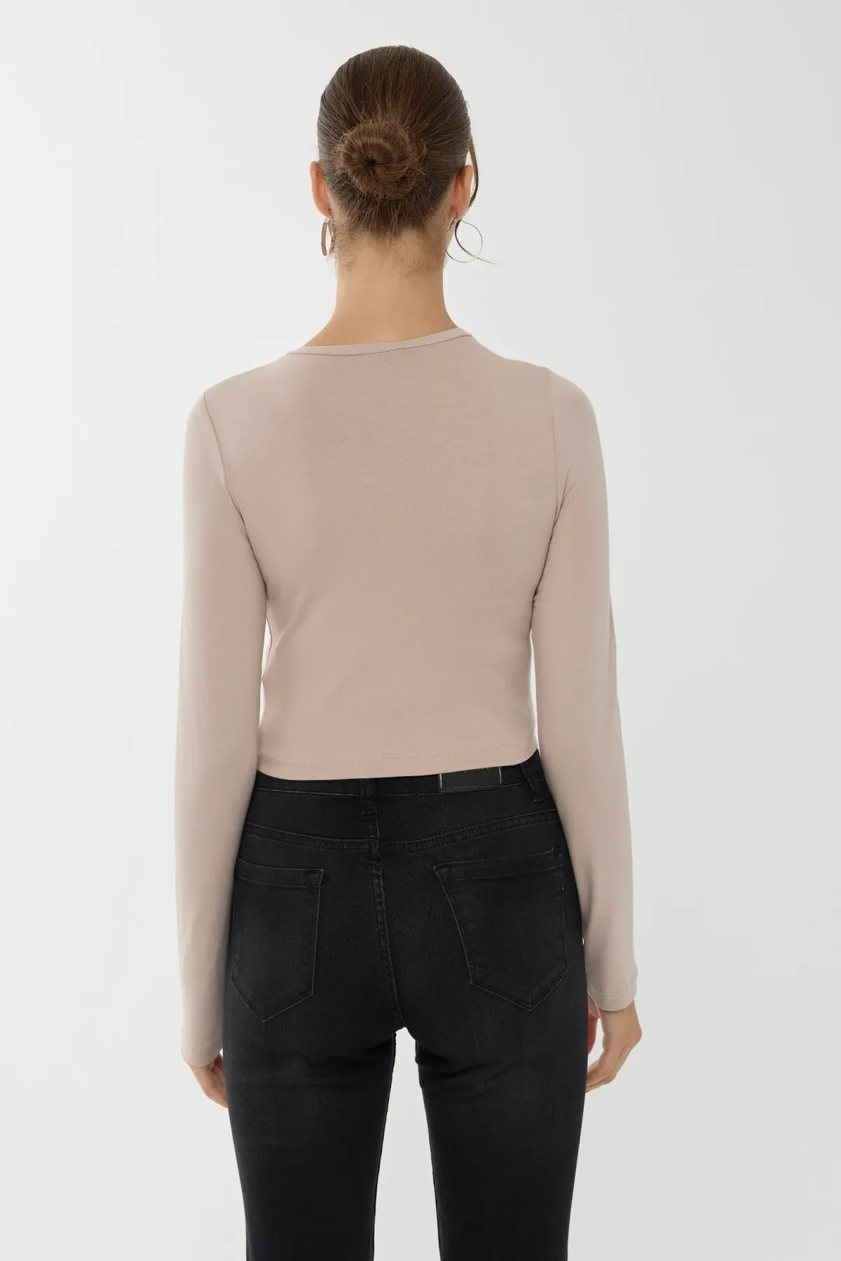 Basic Cotton Long-Sleeve Blouse 5