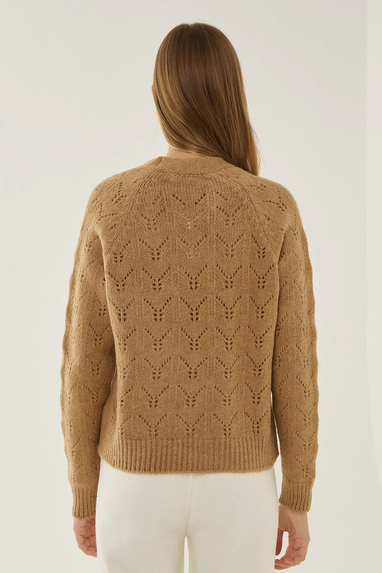 V-Neck Relaxed Fit Knit Cardigan