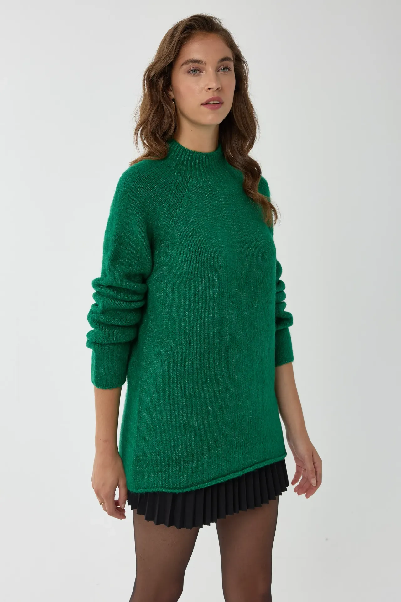 Oversized High-neck Knit Sweater