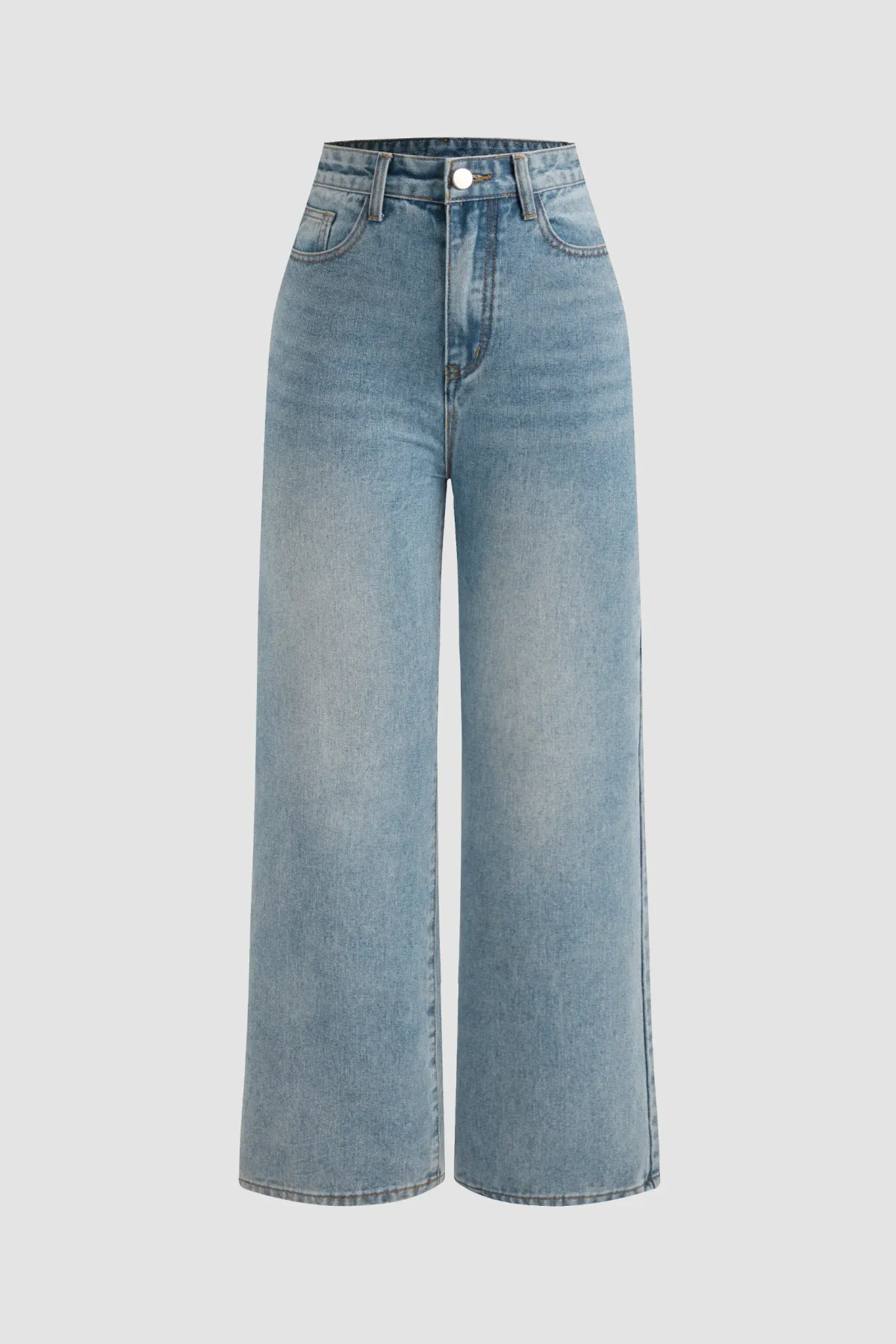 Washed Efecet Wide Leg Jeans 2