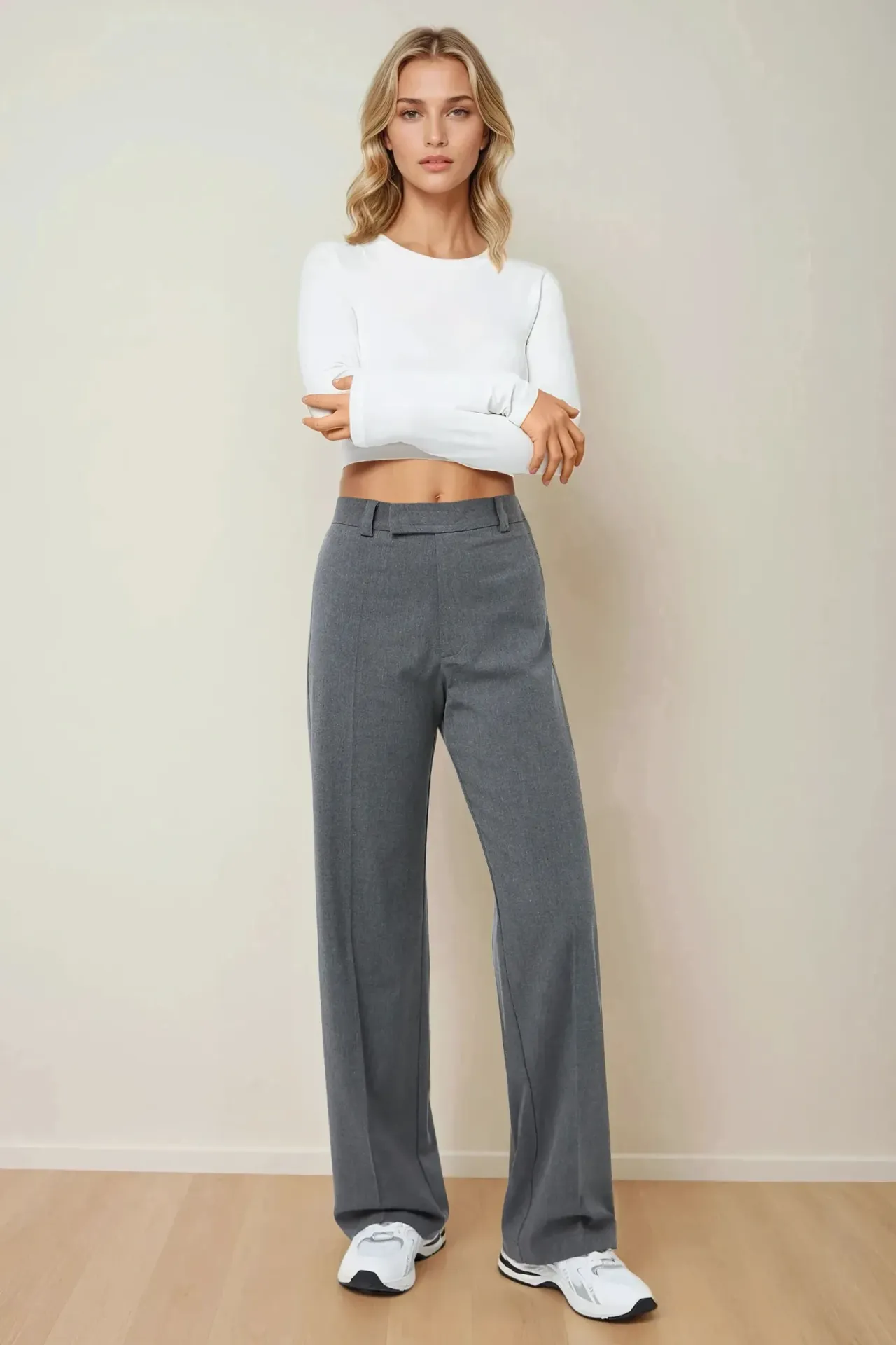 High Waist Straight Leg Pants