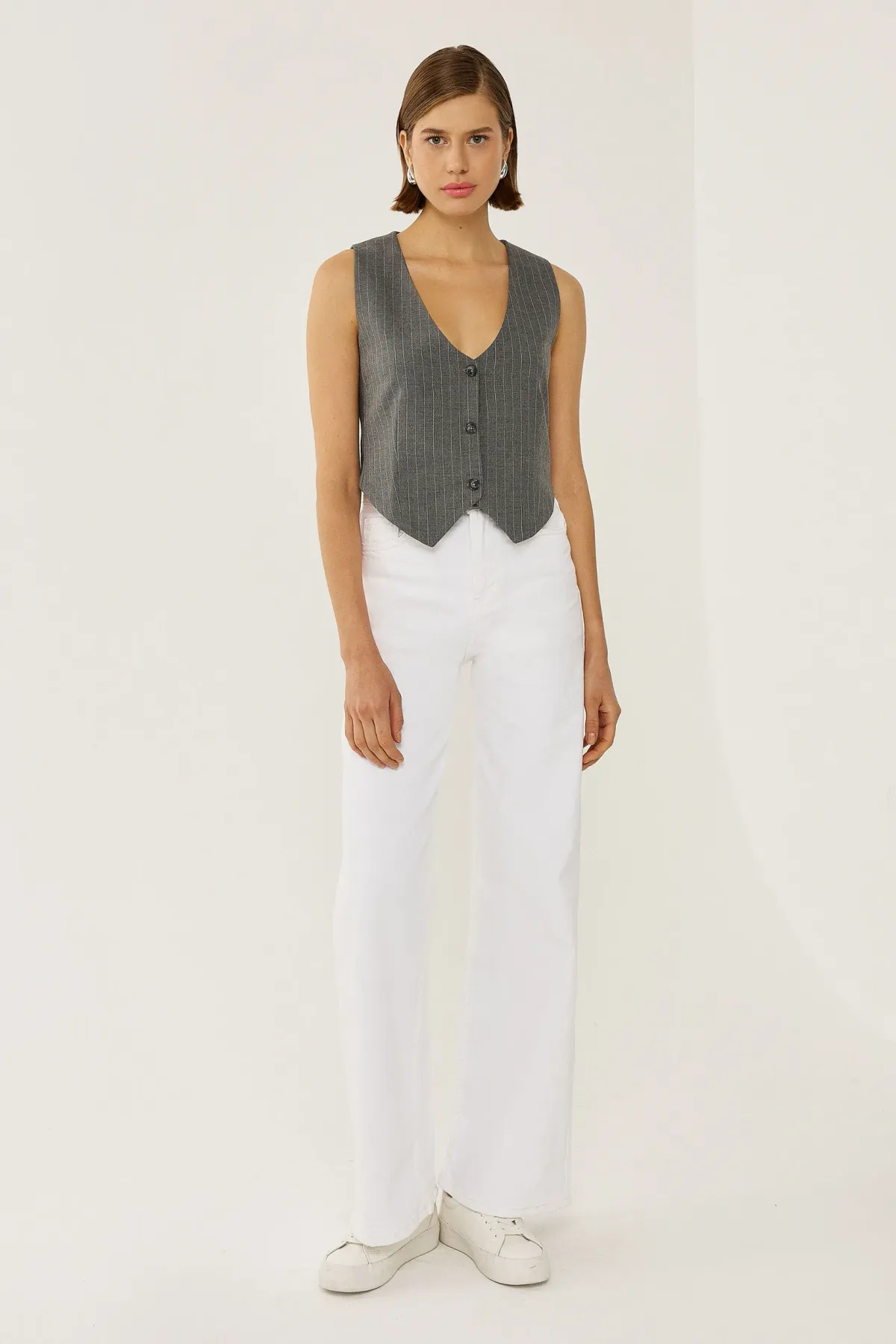 Striped Buttoned Vest 2