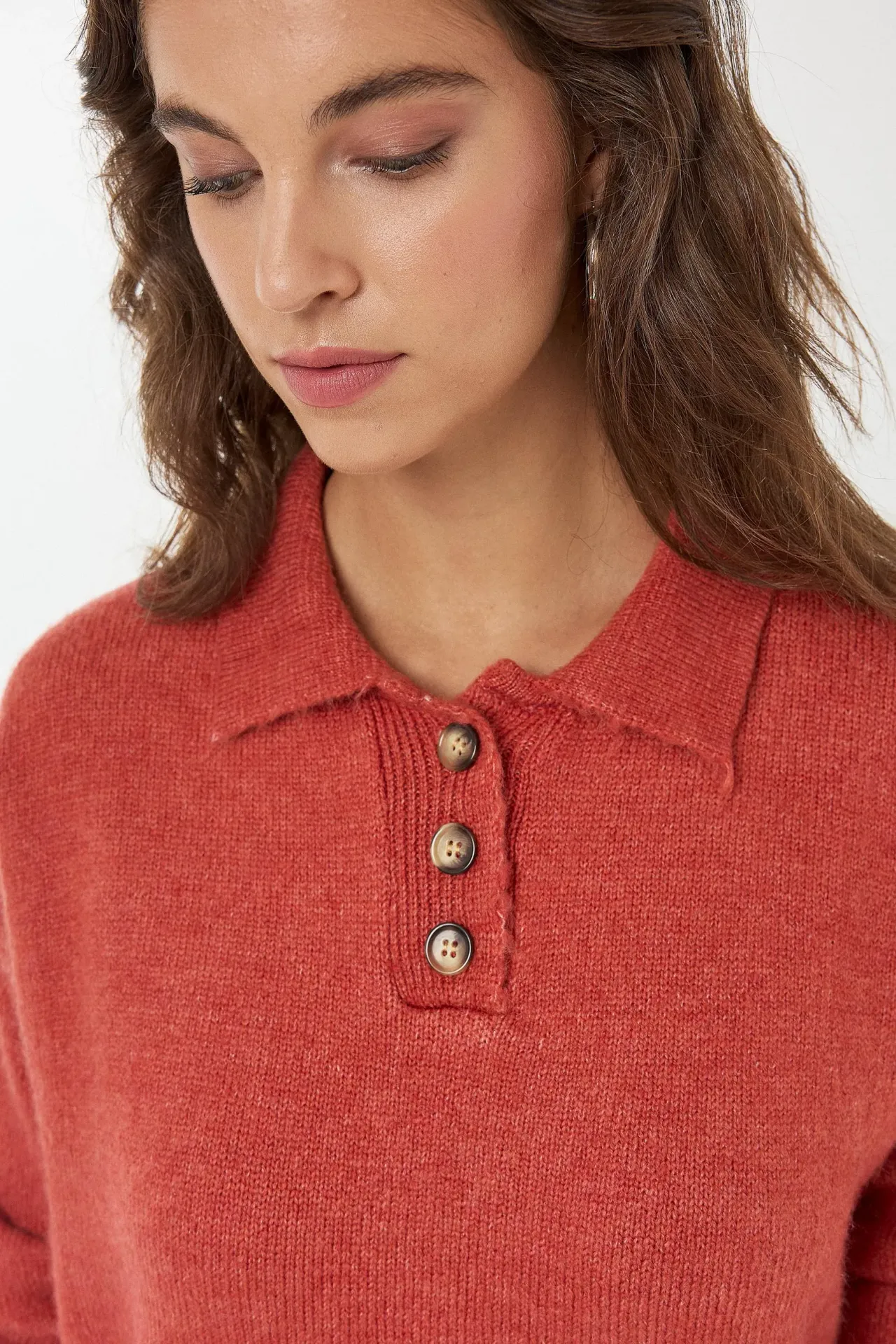 Button Collar Knit Sweater