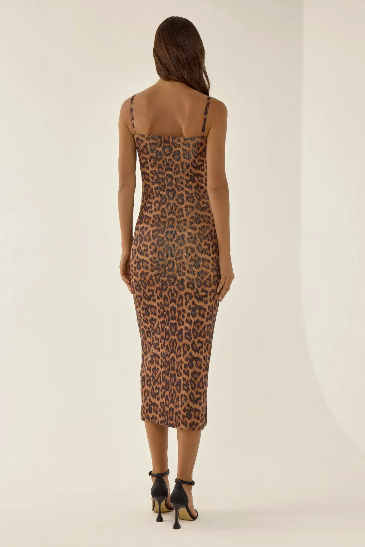 Bodycon Midi Dress with Leopard Print