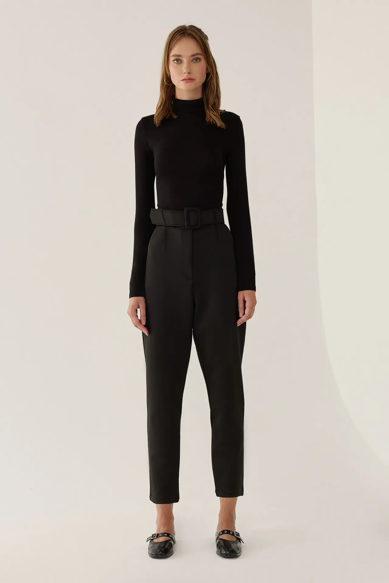 High Waist Belted Pants