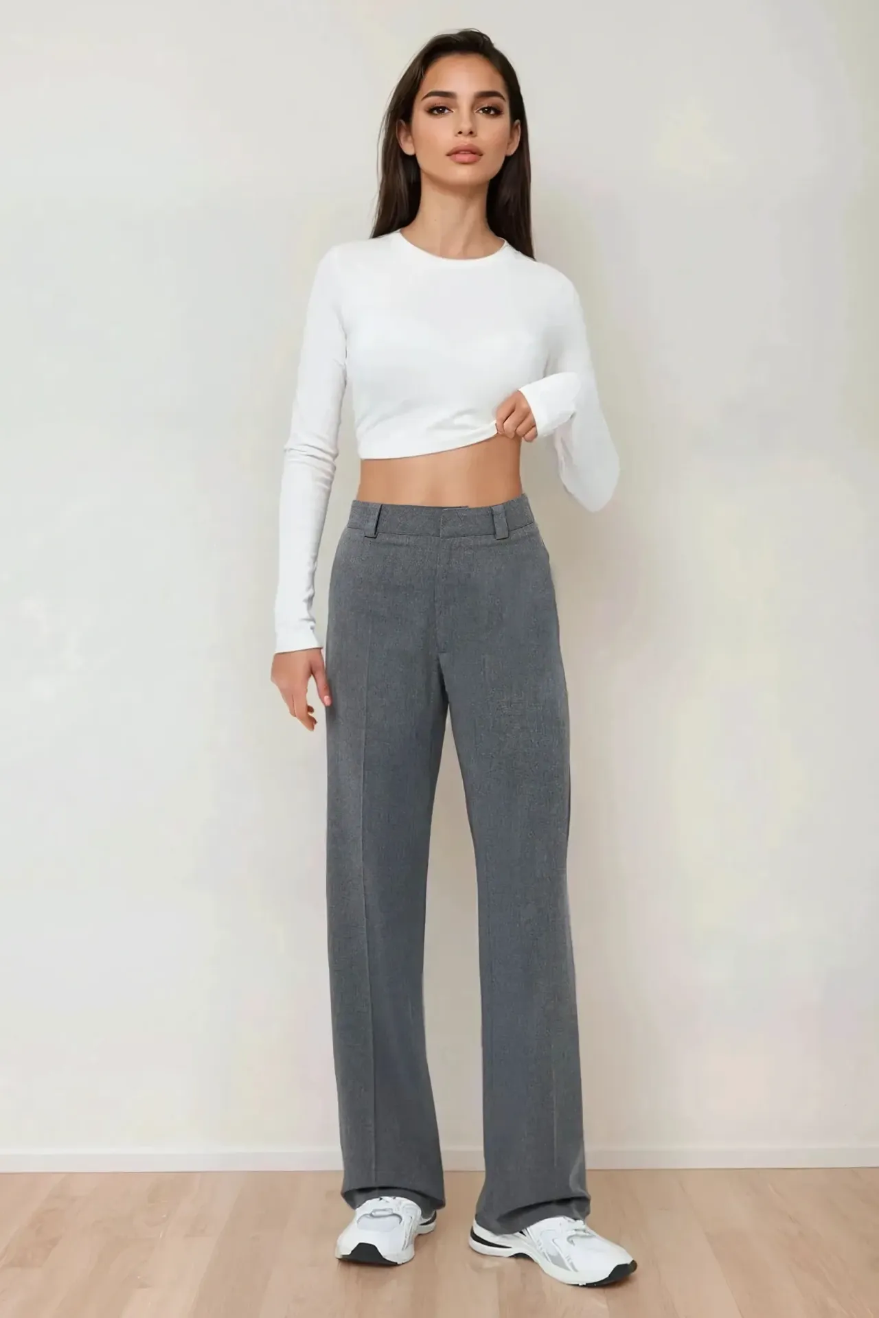 High Waist Straight Leg Pants