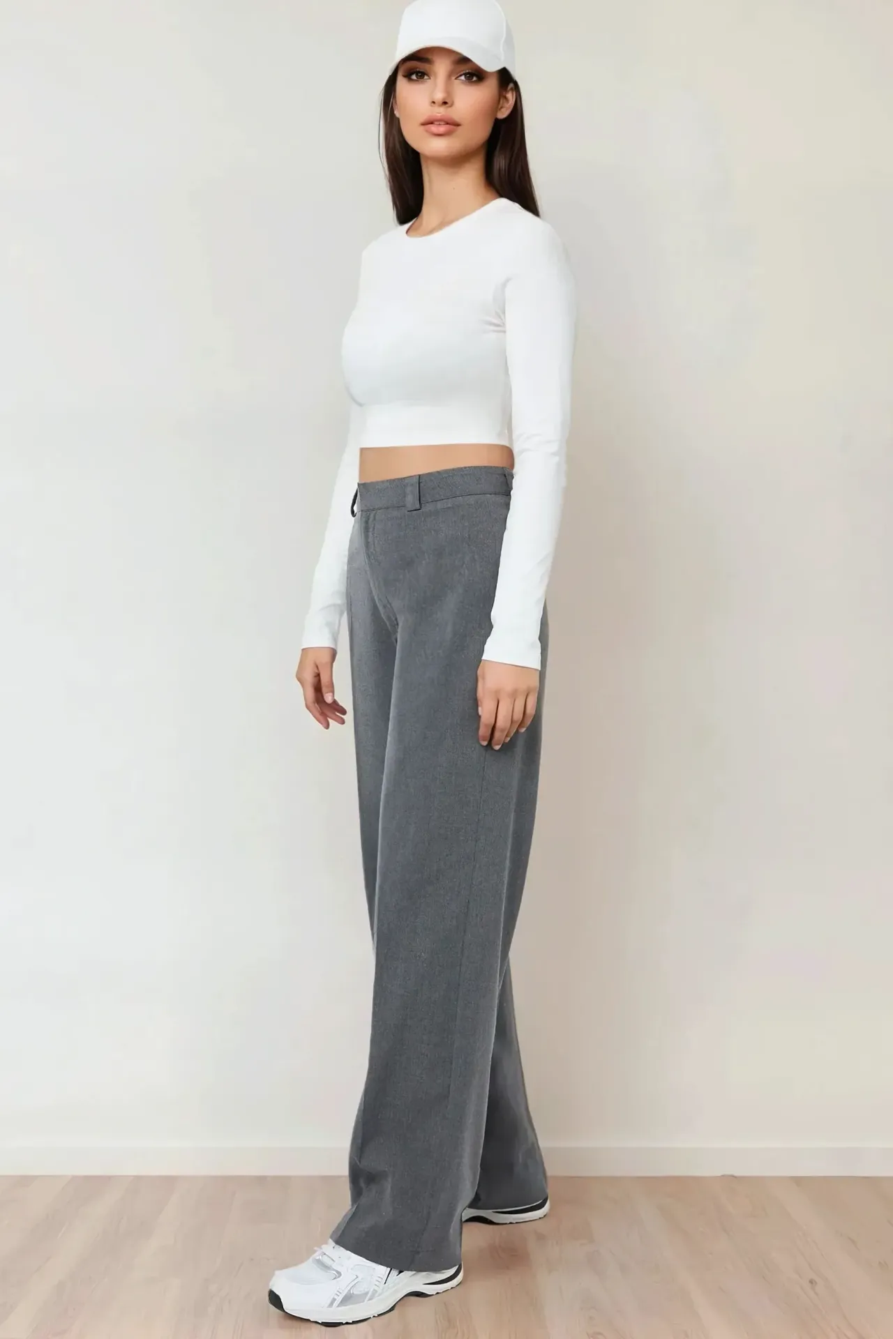 High Waist Straight Leg Pants
