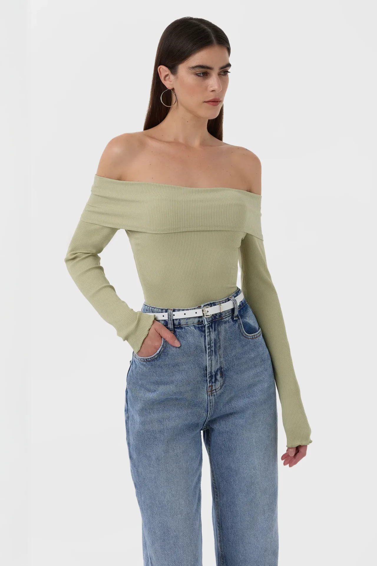 Off Shoulder Madonna Collar Top