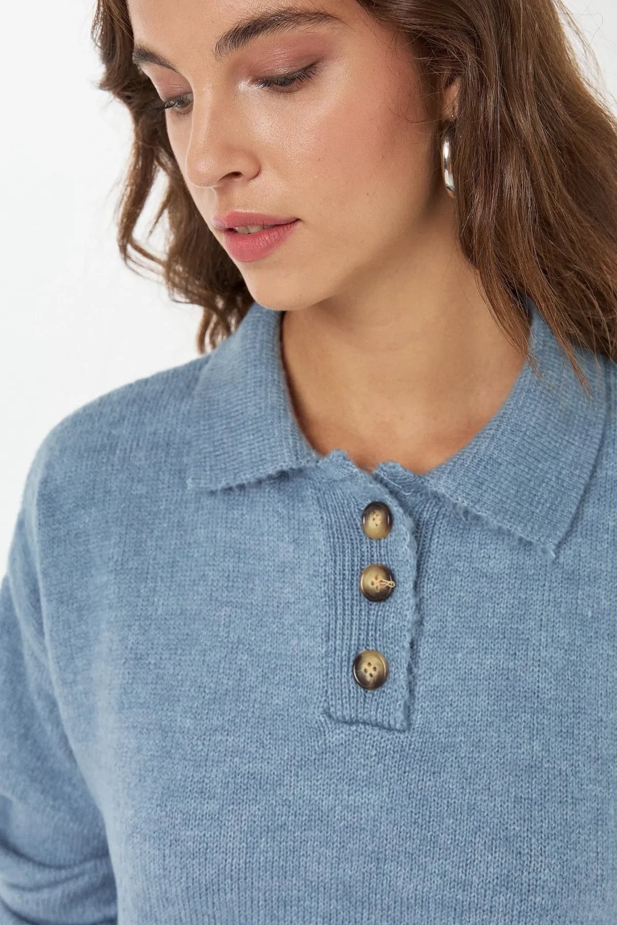 Button Collar Knit Sweater 5