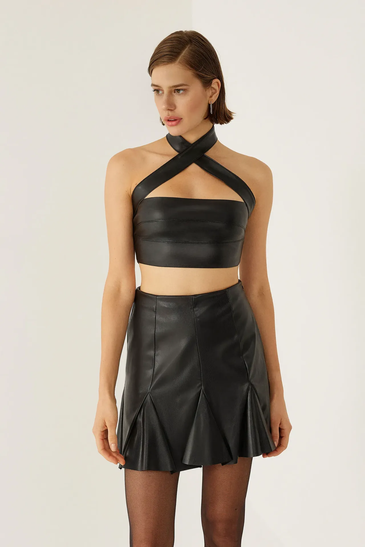 Faux Leather Top