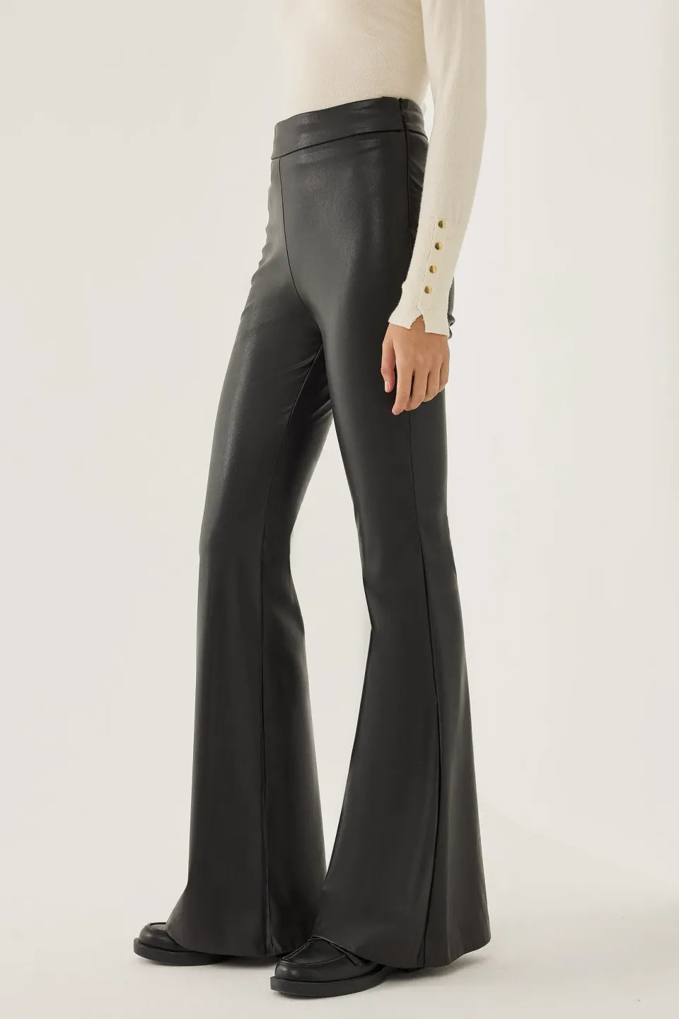 Faux Leather Flare Pants