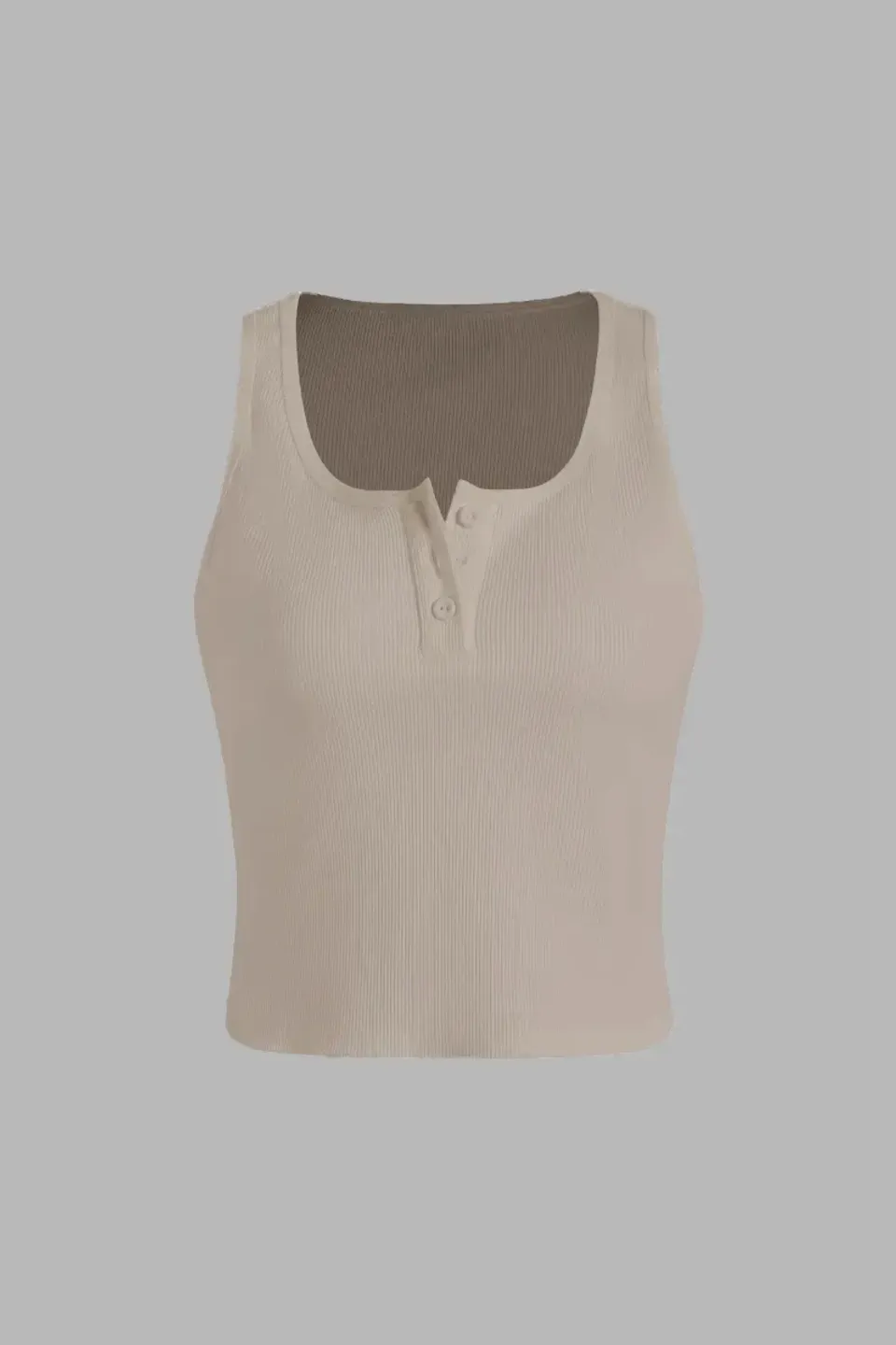 Basic Button Detailed Crop Top