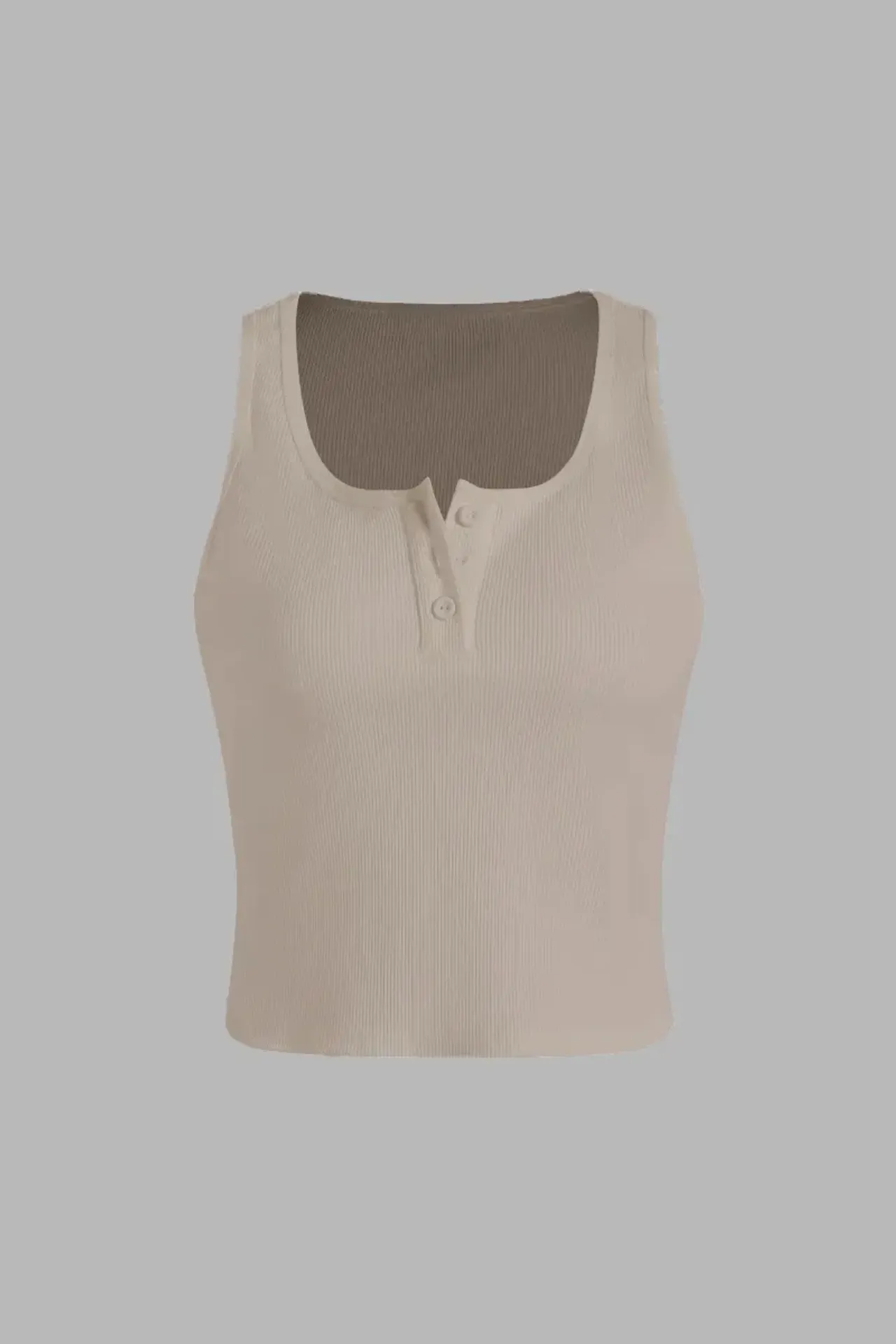 Basic Button Detailed Crop Top