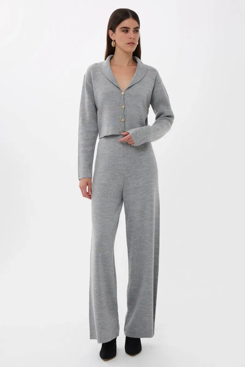 Shirt Collar Knit Co-Ord Set 1