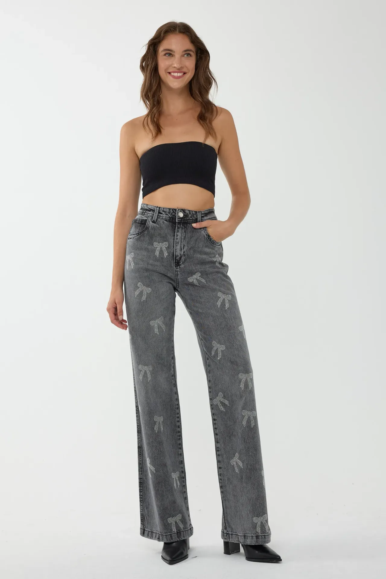 High Waist Straight Leg Jeans